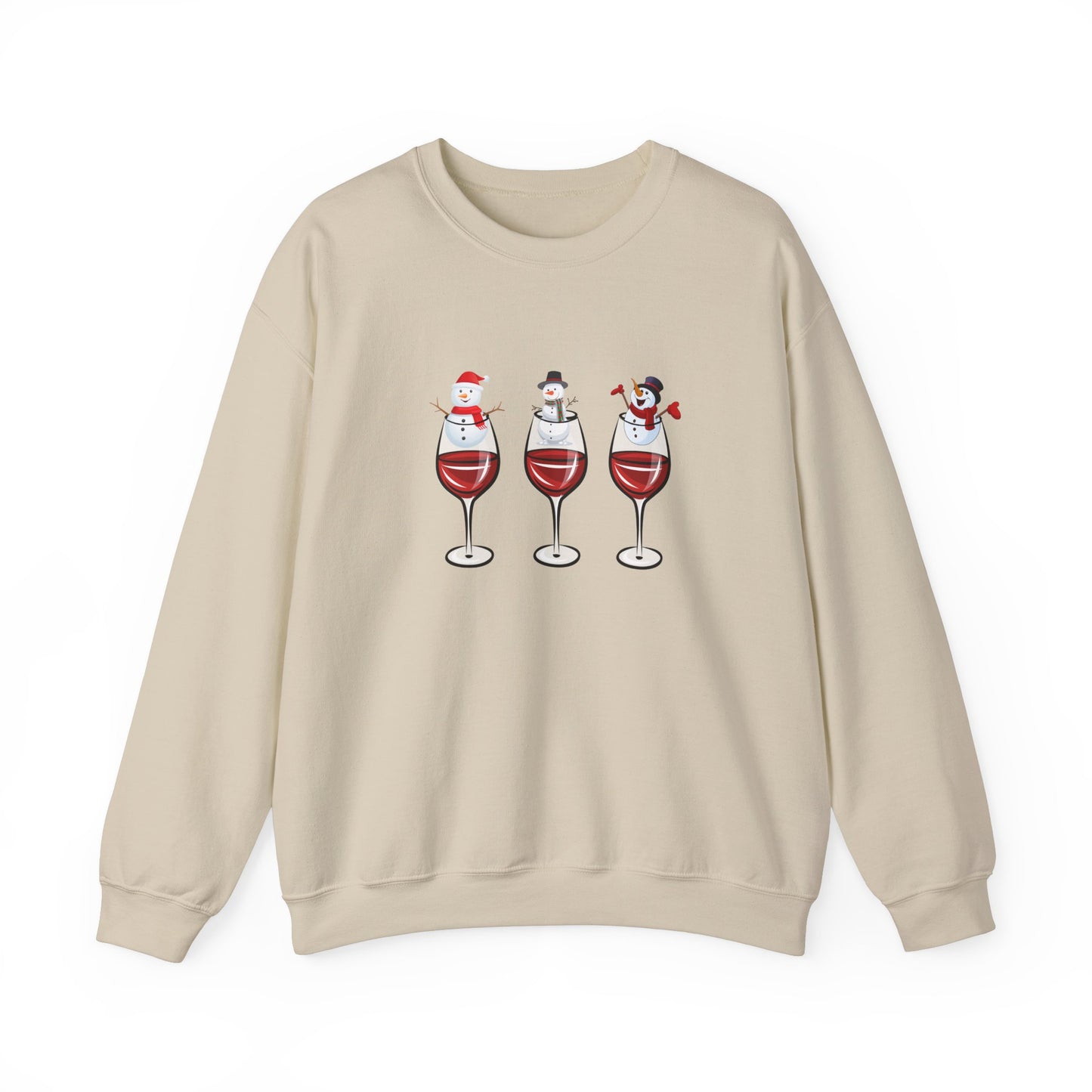 Snowman & Glass of Wine - Unisex Heavy Blend™ Crewneck Sweatshirt - 10013