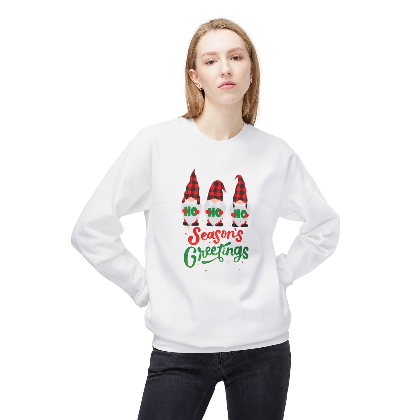 Ho Ho Ho, Season's Greetings - Unisex Midweight Softstyle Fleece Crewneck Sweatshirt - 10510