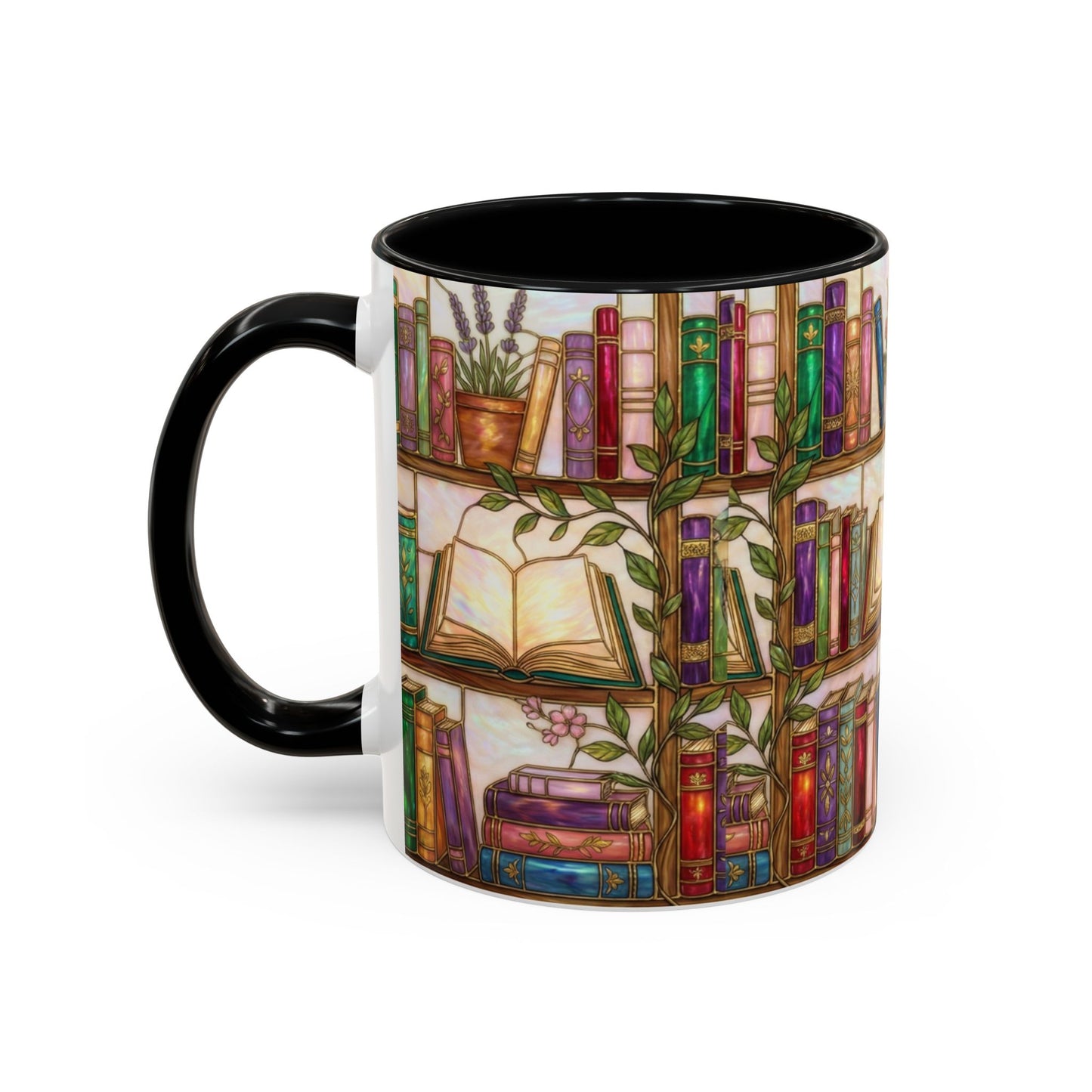 Bookish Accent Coffee Mug — Stained Glass Design (11/15 oz) - 14528