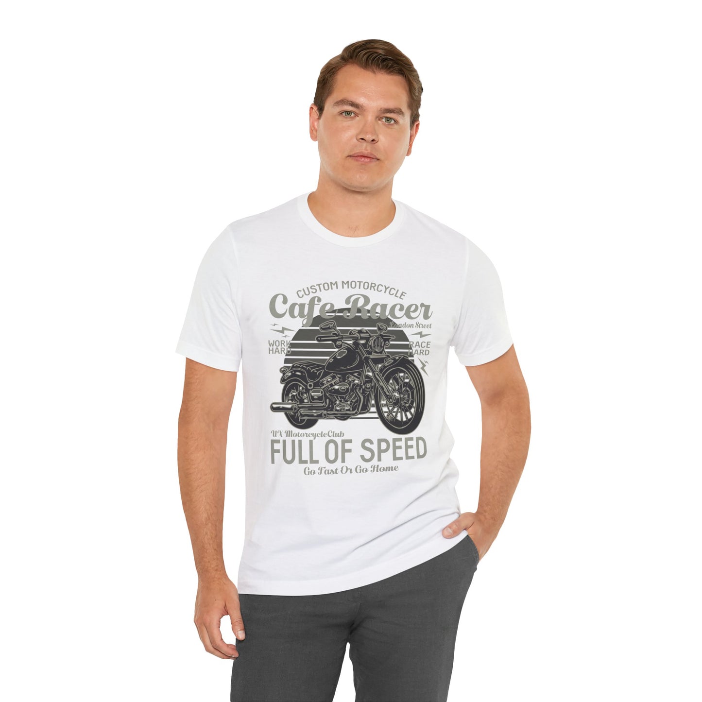 Custom Motorcycle, Cafe Racer - Unisex Jersey Short Sleeve Tee