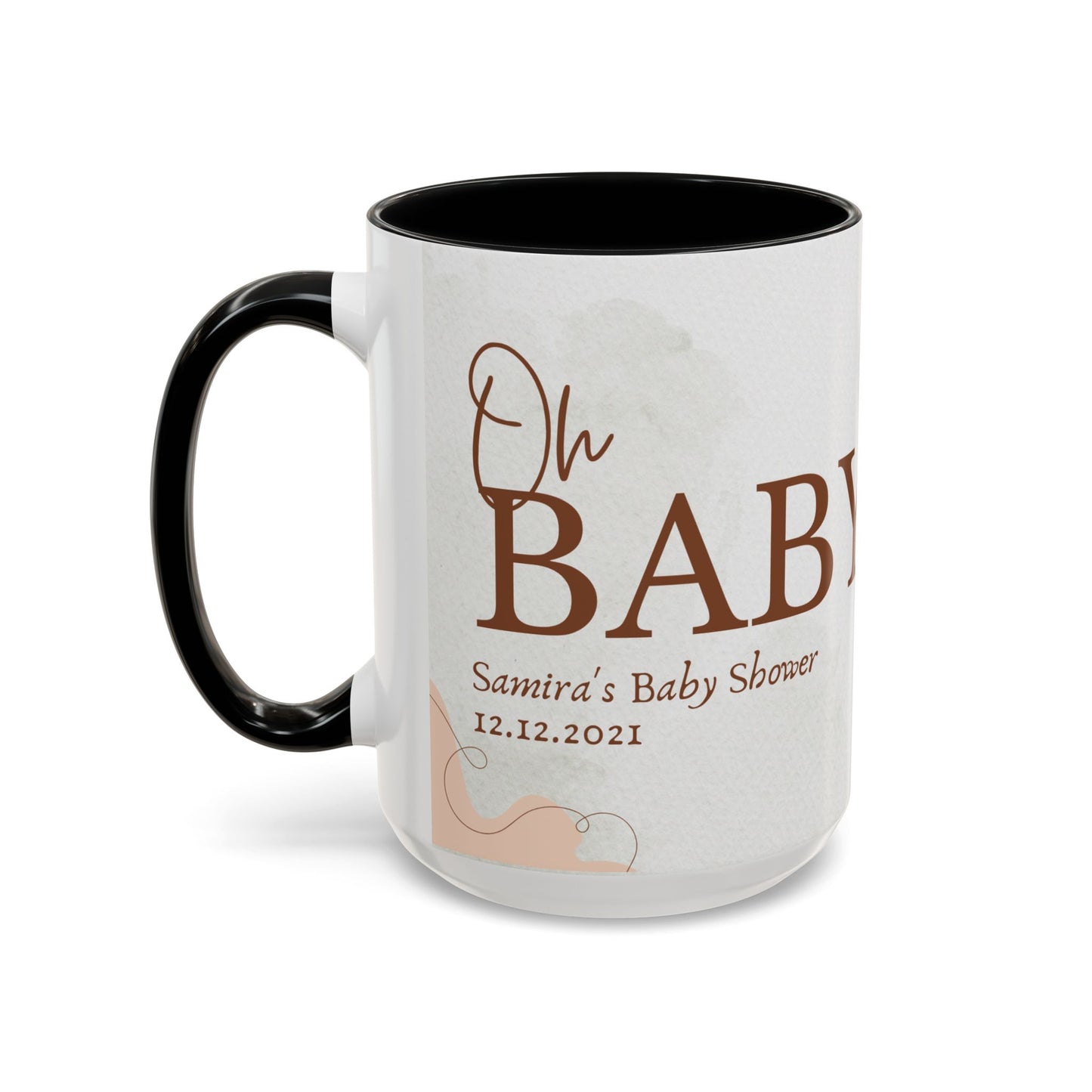 Oh Baby, Samira's Baby Shower, Customizable - Accent Coffee Mug (11, 15oz) - 10882
