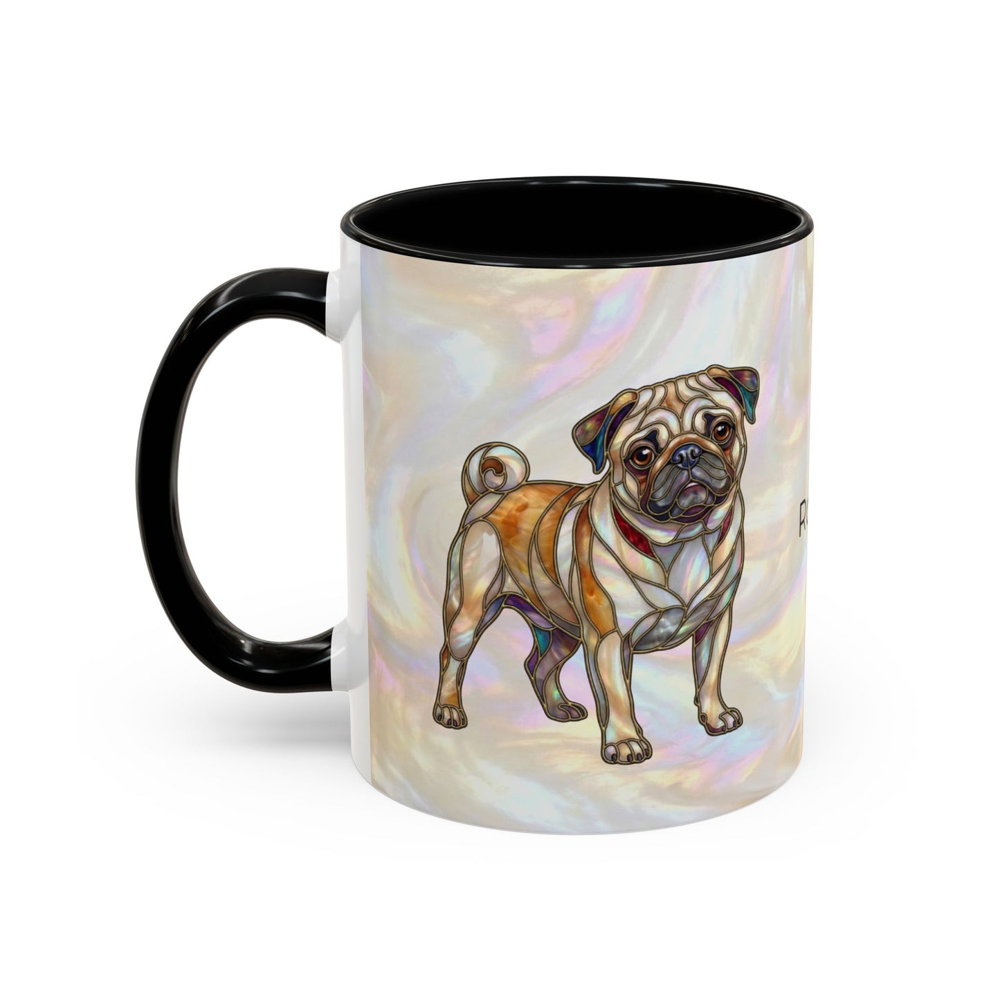Pug Accent Coffee Mug –  Stained Glass Design (11/15oz) - 14547