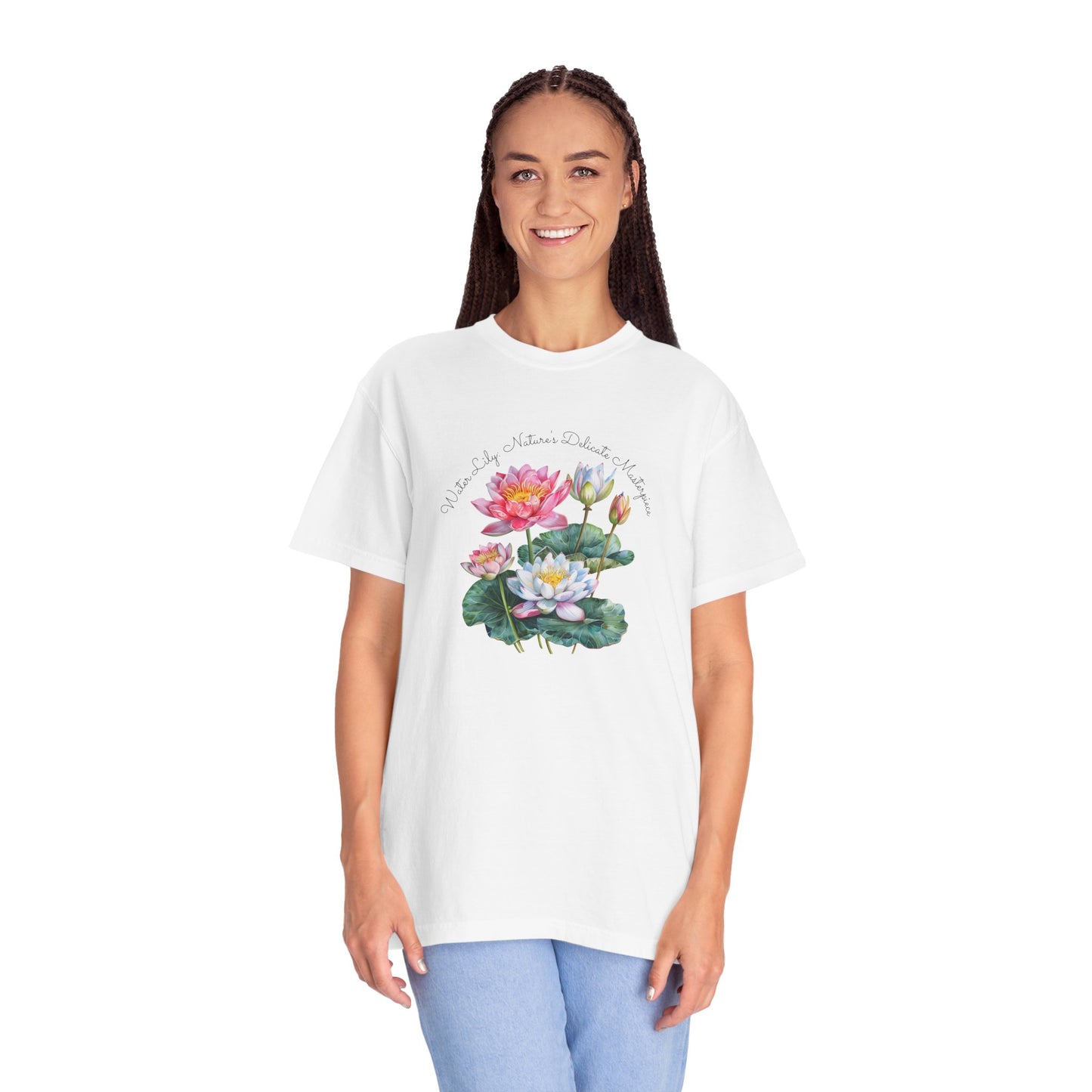 Happy Birthday, July, Water Lily - Unisex Garment-Dyed T-shirt - 10415