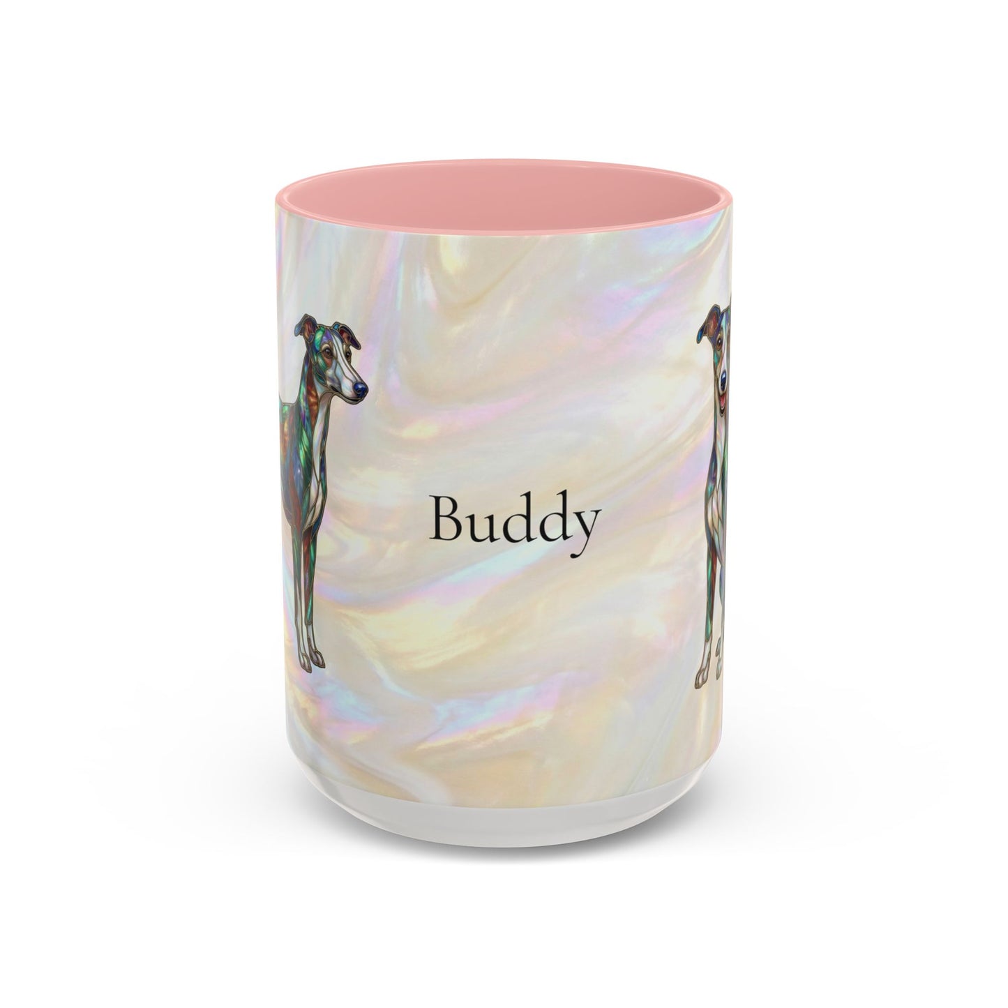 Whippet Accent Coffee Mug – Stained Glass Design 11/15oz - 14652