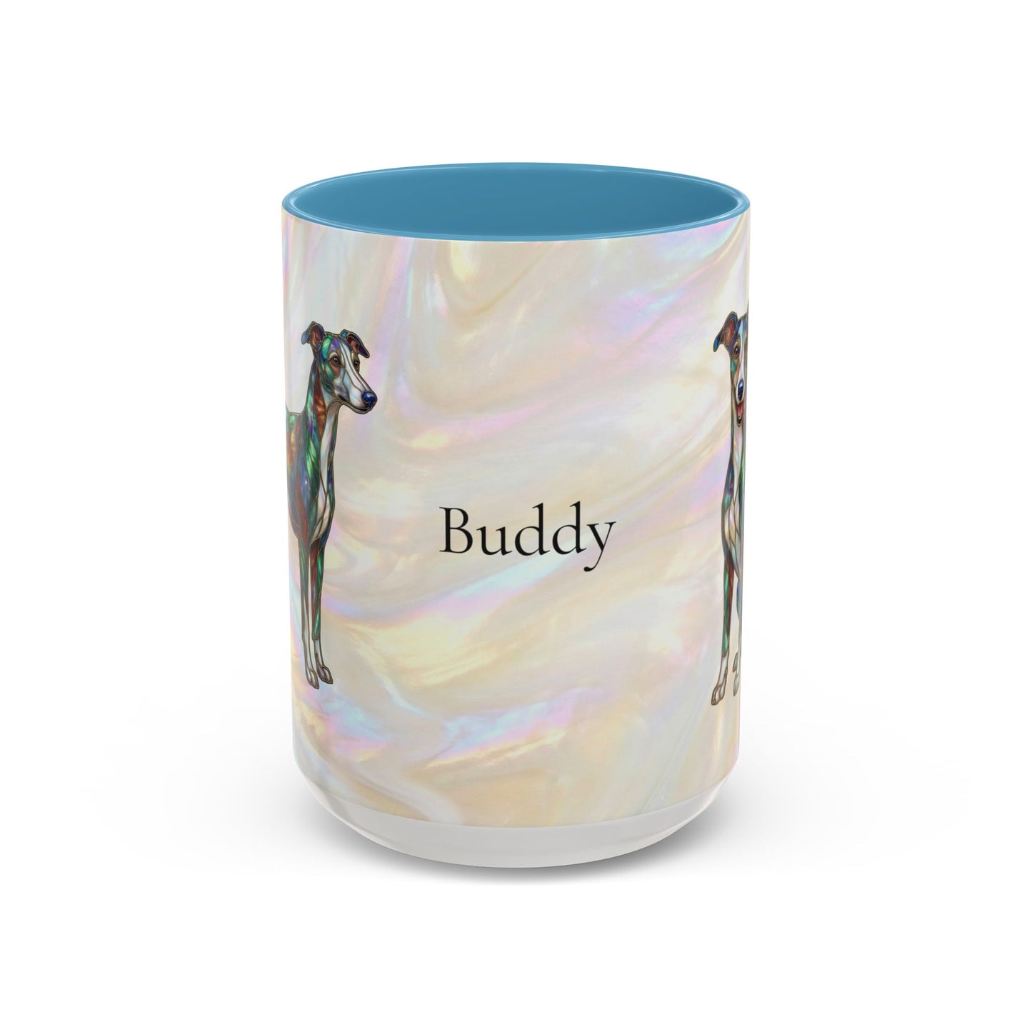 Whippet Accent Coffee Mug – Stained Glass Design 11/15oz - 14652