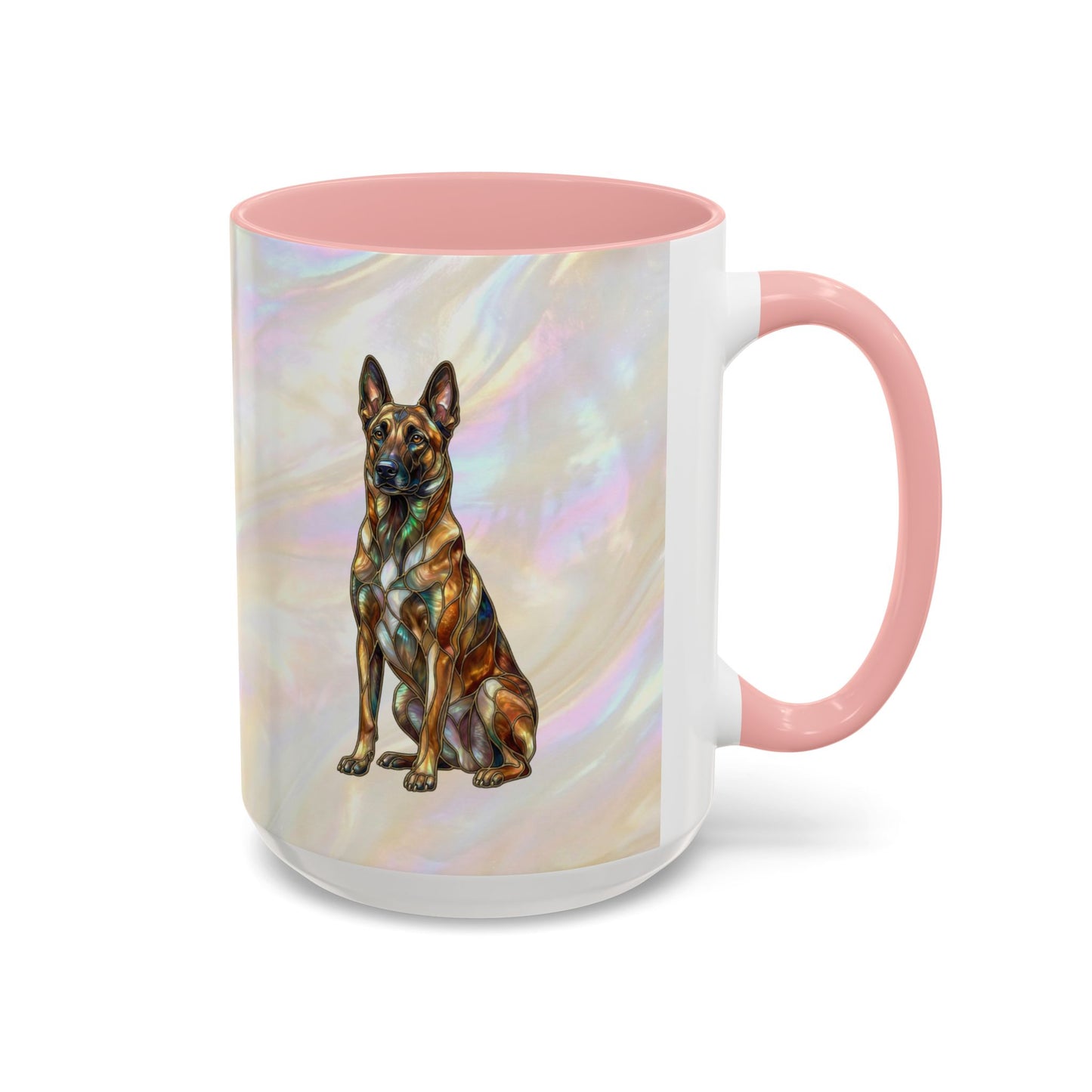Belgian Malinois Accent Coffee Mug - Stained Glass Design 11oz & 15oz - 14616