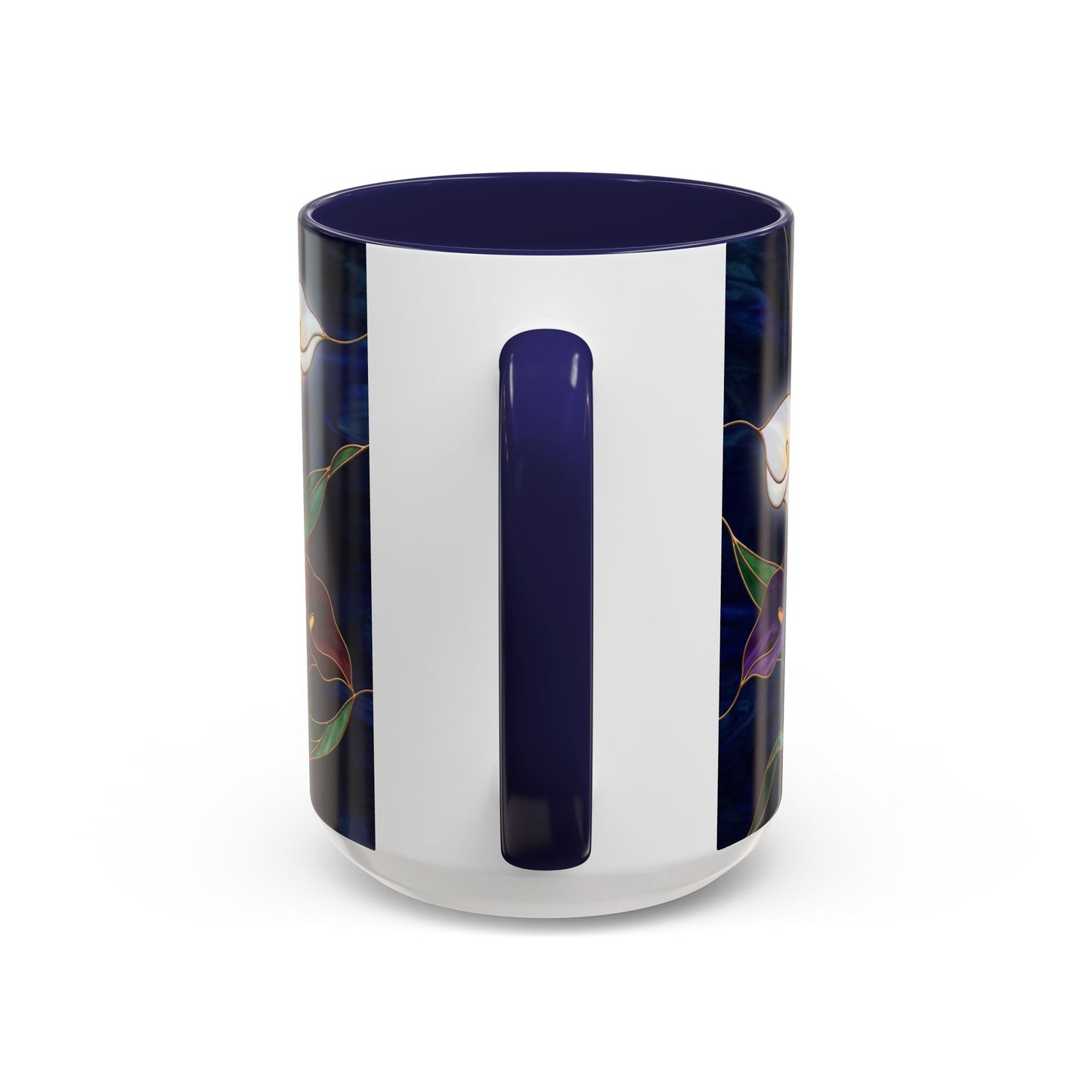 Calla Lily Floral Coffee Mug — Stained Glass Design (11/15oz) - 14557