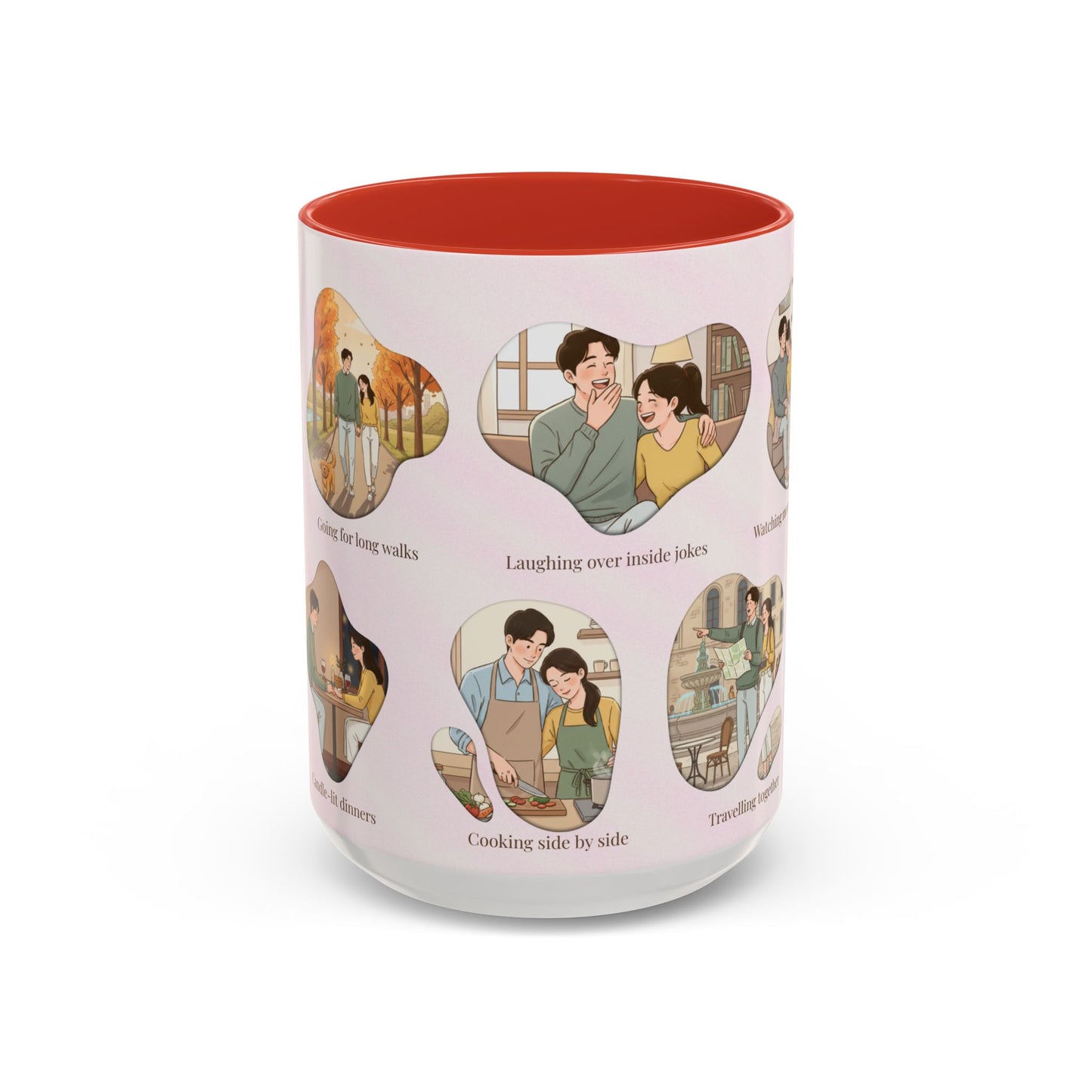 Our Favorite Things to Do Valentine’s Mug – Cozy Couples Illustrated Accent Coffee Mug - 14703