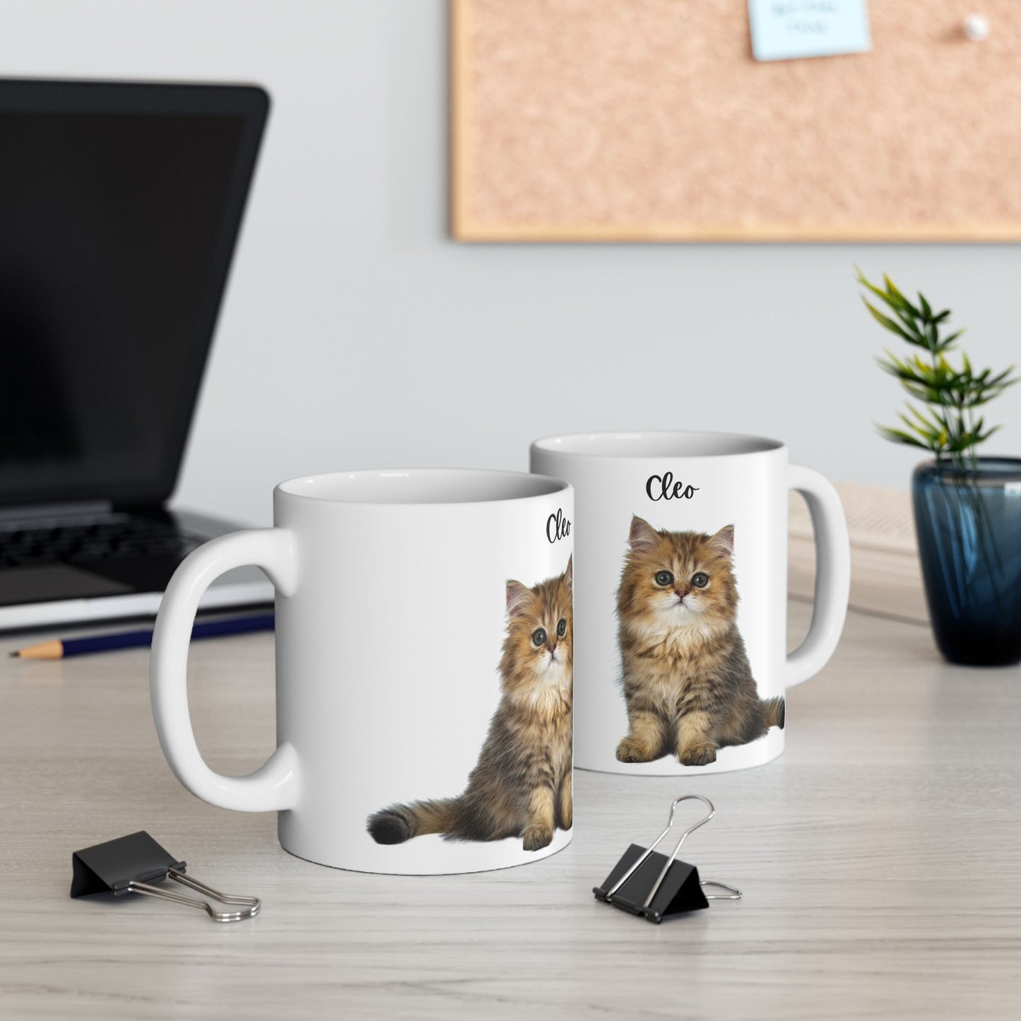 Cute Cat Ceramic Mug - Personalized Pet Lover Gift for Cat Owners, Coffee Cup, Cat Lover Mug, Customized Mug, Funny Animal Gift - 14202