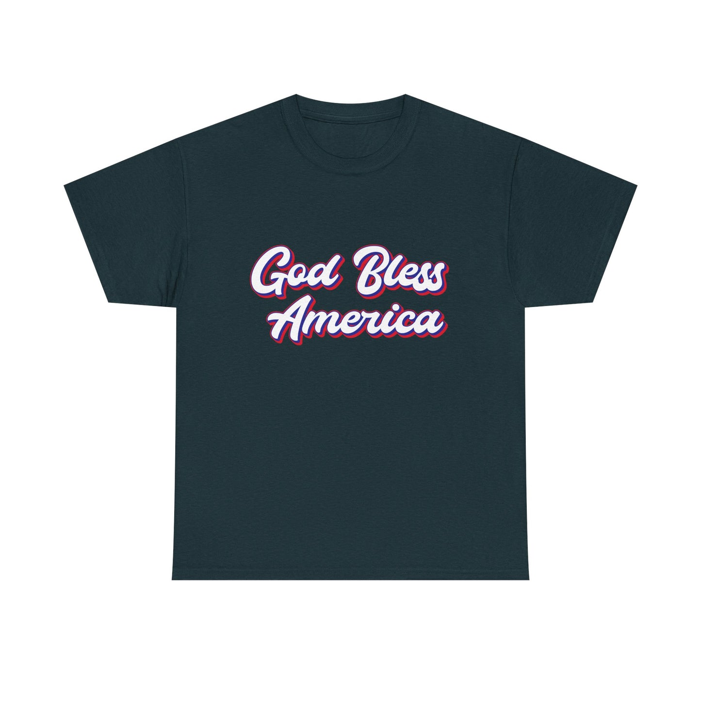 God Bless America Unisex Heavy Cotton Tee | Patriotic Shirt, American Pride Apparel, 4th of July Outfit, Gift for Veterans, Summer - 13655