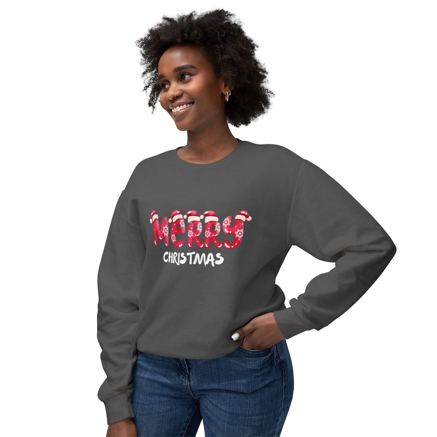 Merry Christmas - Unisex Lightweight Crewneck Sweatshirt