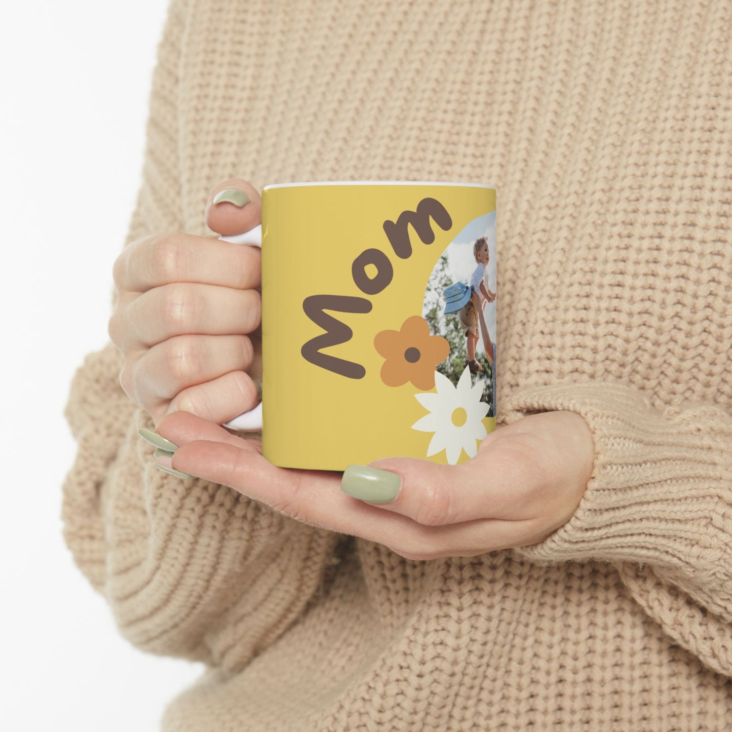 Mom, You're Bee-autiful, Photo Customizable, Ceramic Mug - Perfect Gift for Mother's Day - 11818