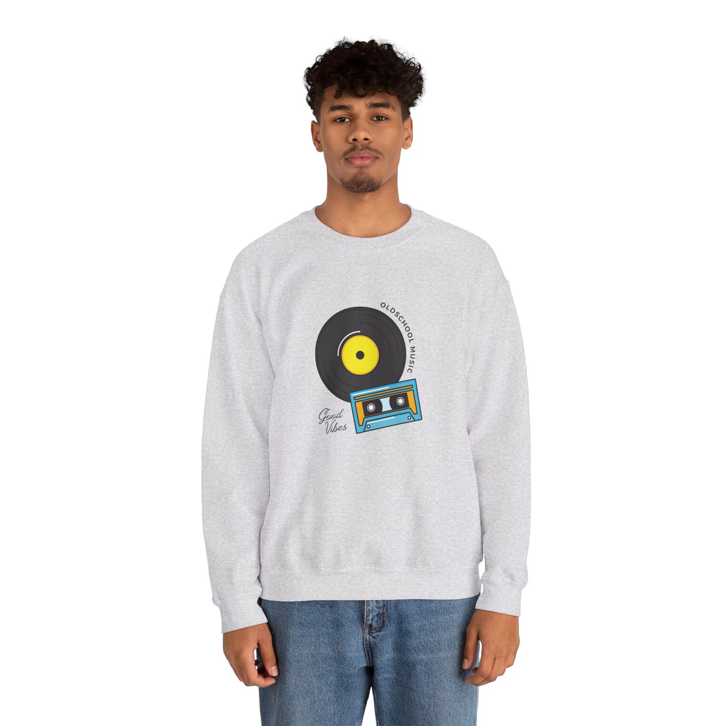 Record & Cassette, Old School Music - Unisex Heavy Blend™ Crewneck Sweatshirt - 11273