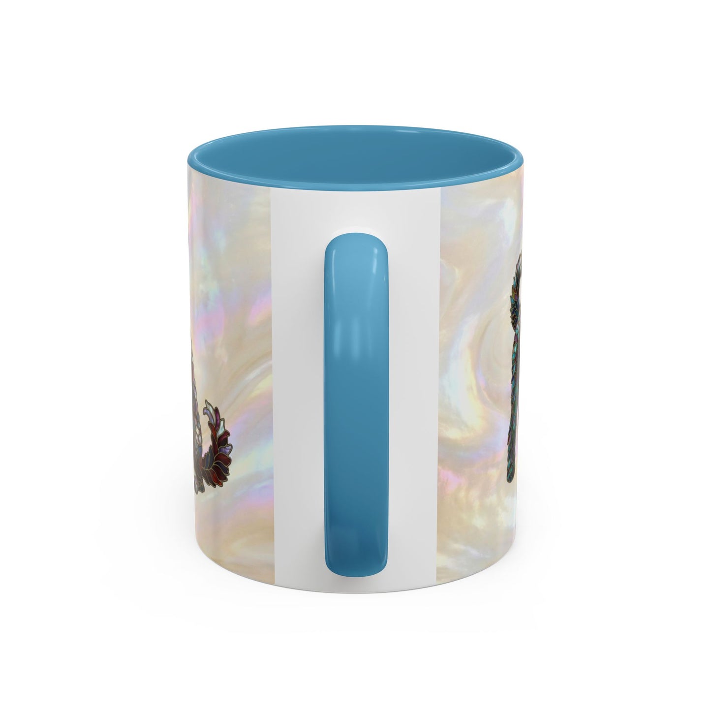Personalized Labradoodle Dog Mug — Custom Name Accent Coffee Mug (11/15 oz) with Stained Glass Art - 14526