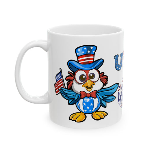 July 4, Patriotic Eagle - Ceramic Mug, (11oz, 15oz)