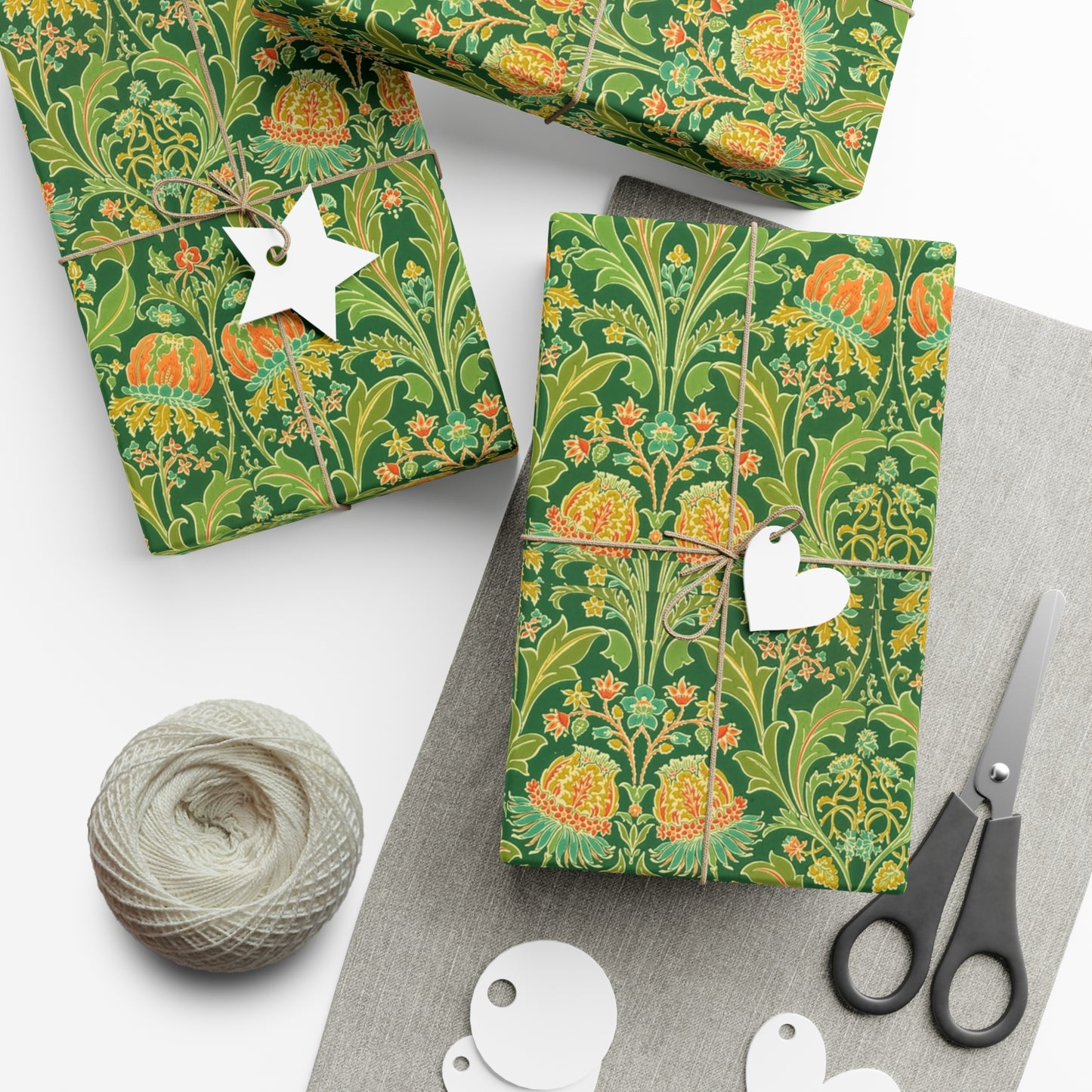 Vintage Green Flower Pattern - Gift Wrap Papers - 10295