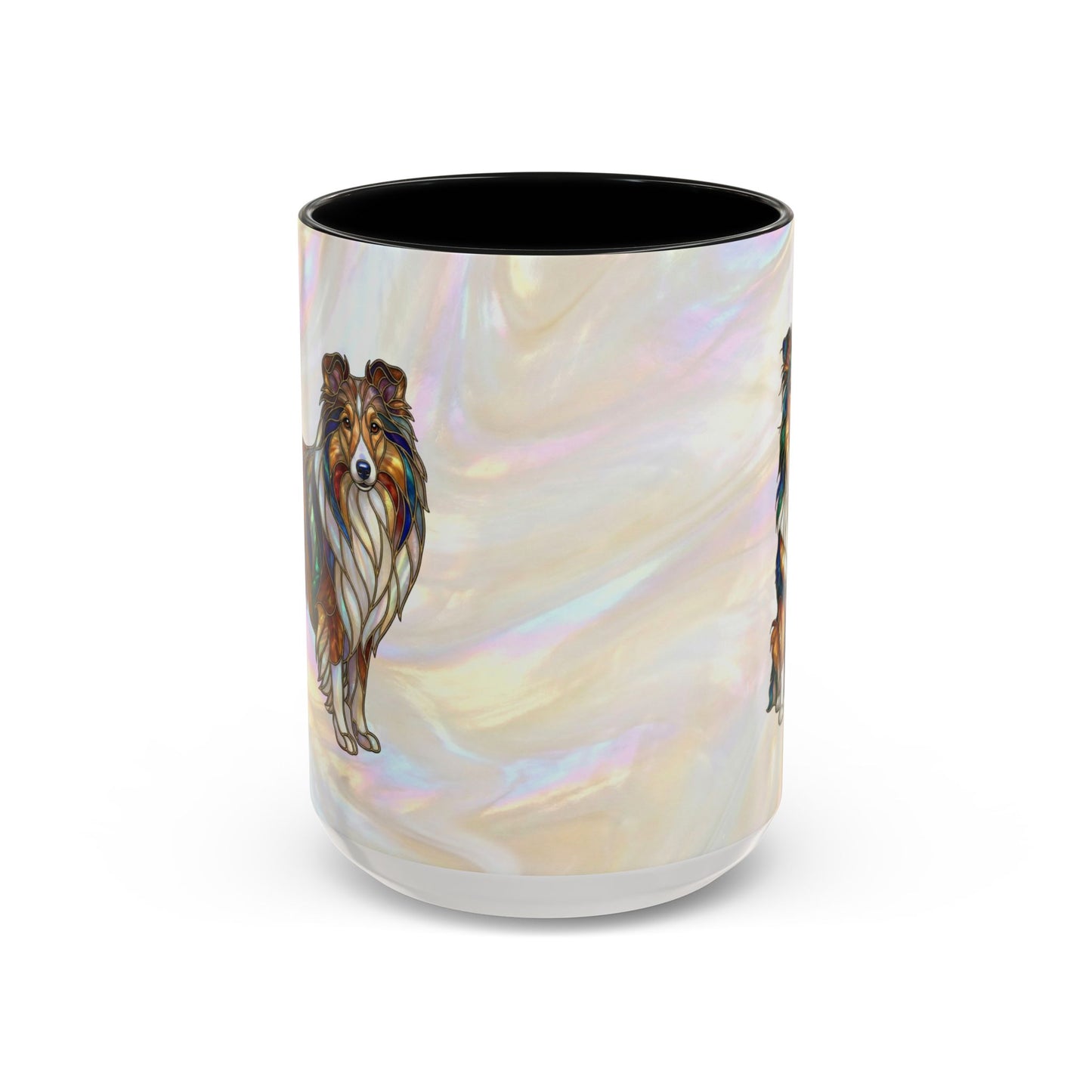 Sheltie Accent Coffee Mug – Stained Glass Design 11/15oz - 14645