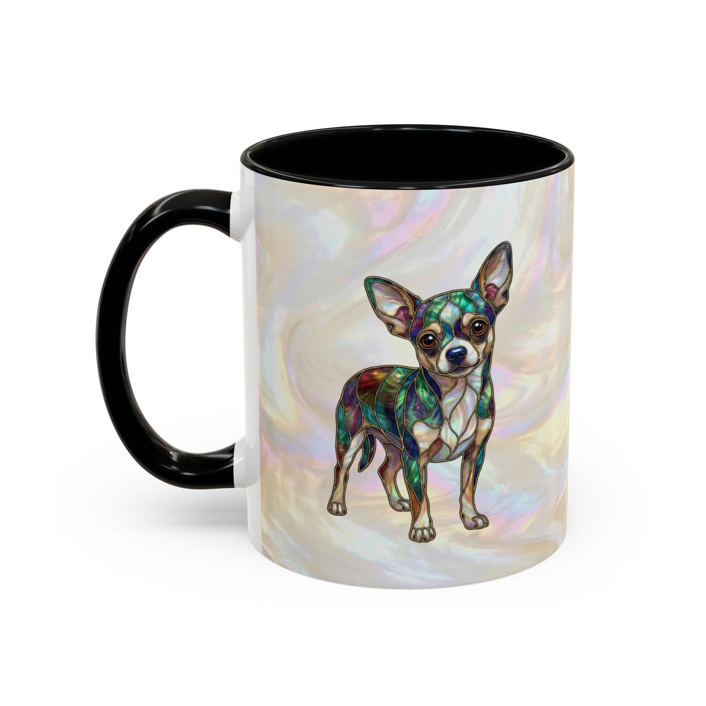 Chihuahua Accent Coffee Mug -Stained Glass Style (11/15oz) - 14625