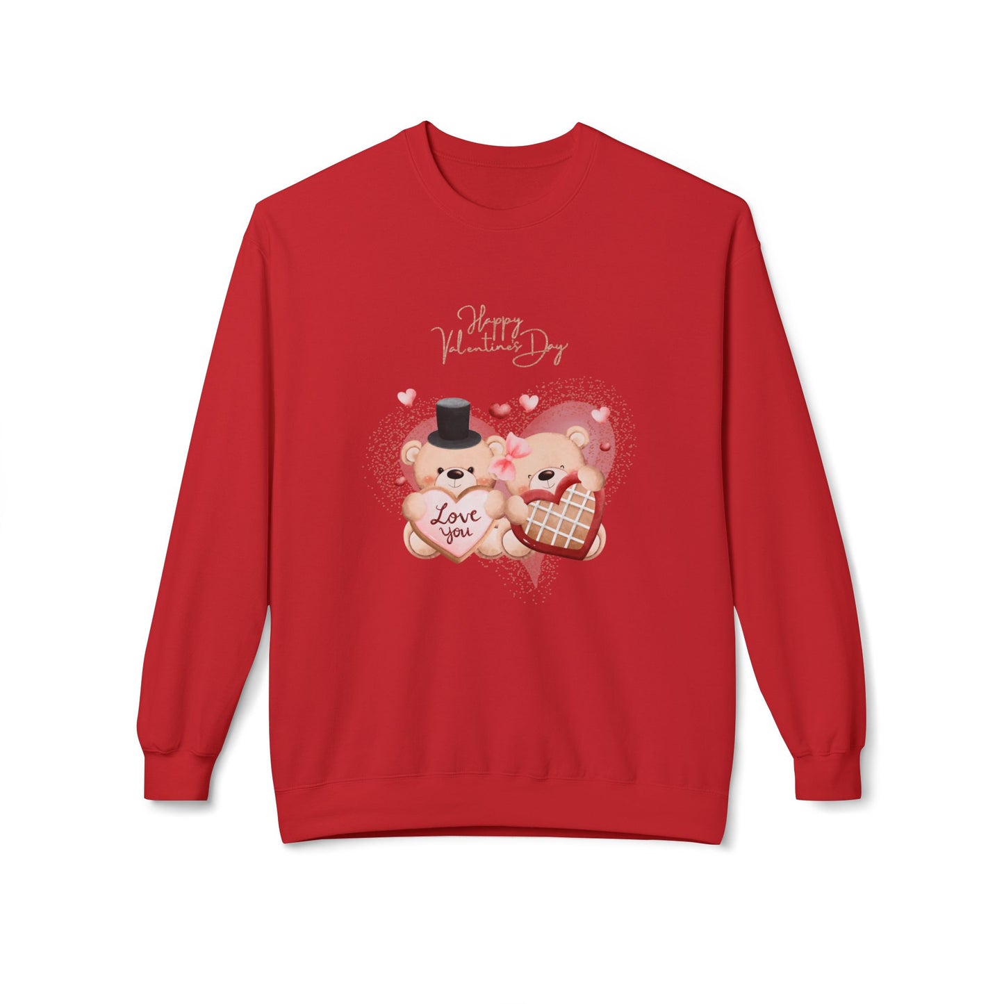 Happy Valentine's Day, Love You - Unisex Midweight Softstyle Fleece Crewneck Sweatshirt - 11024