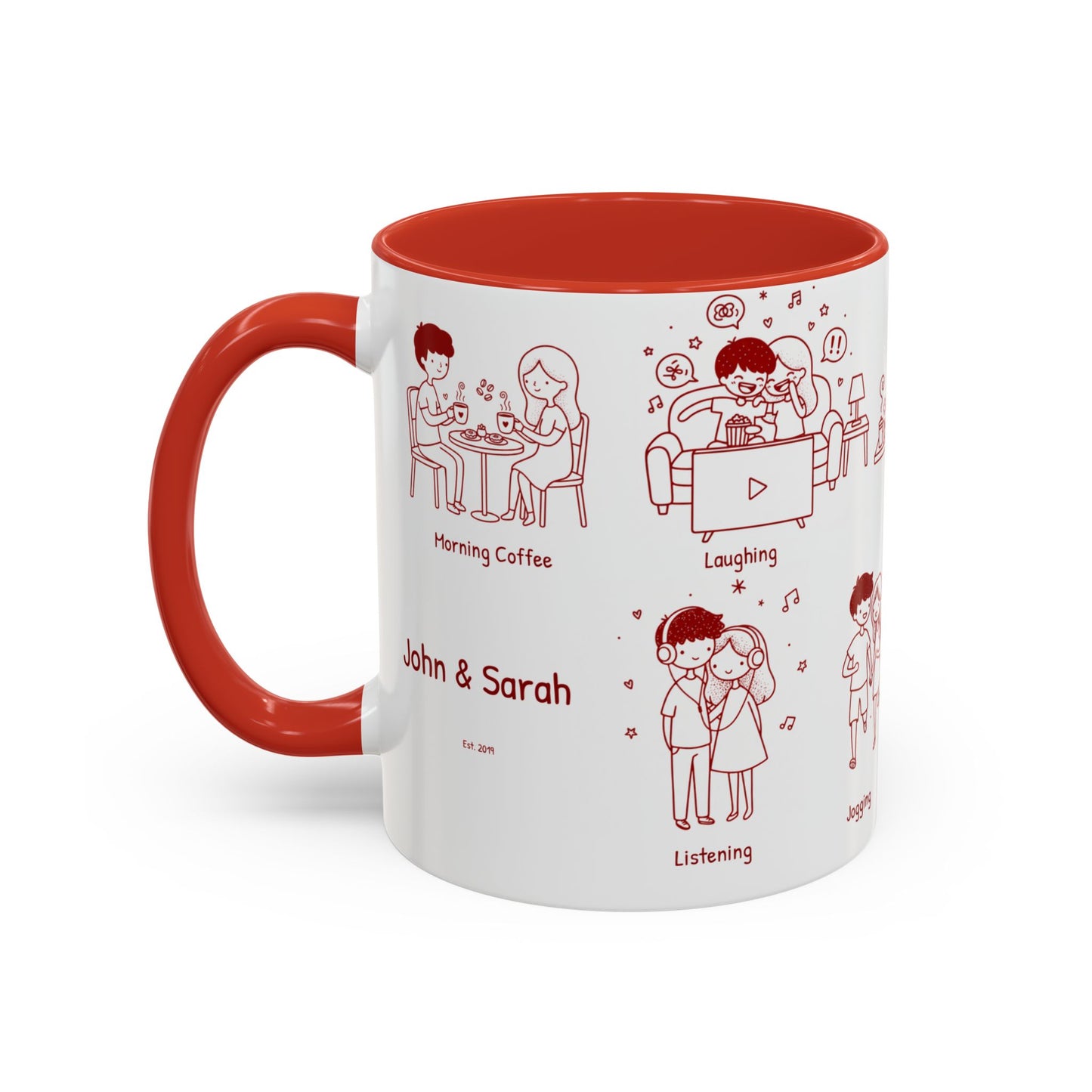 Our Favorite Things to Do Valentine’s Mug – Cozy Couples Illustrated Accent Coffee Mug - 14706