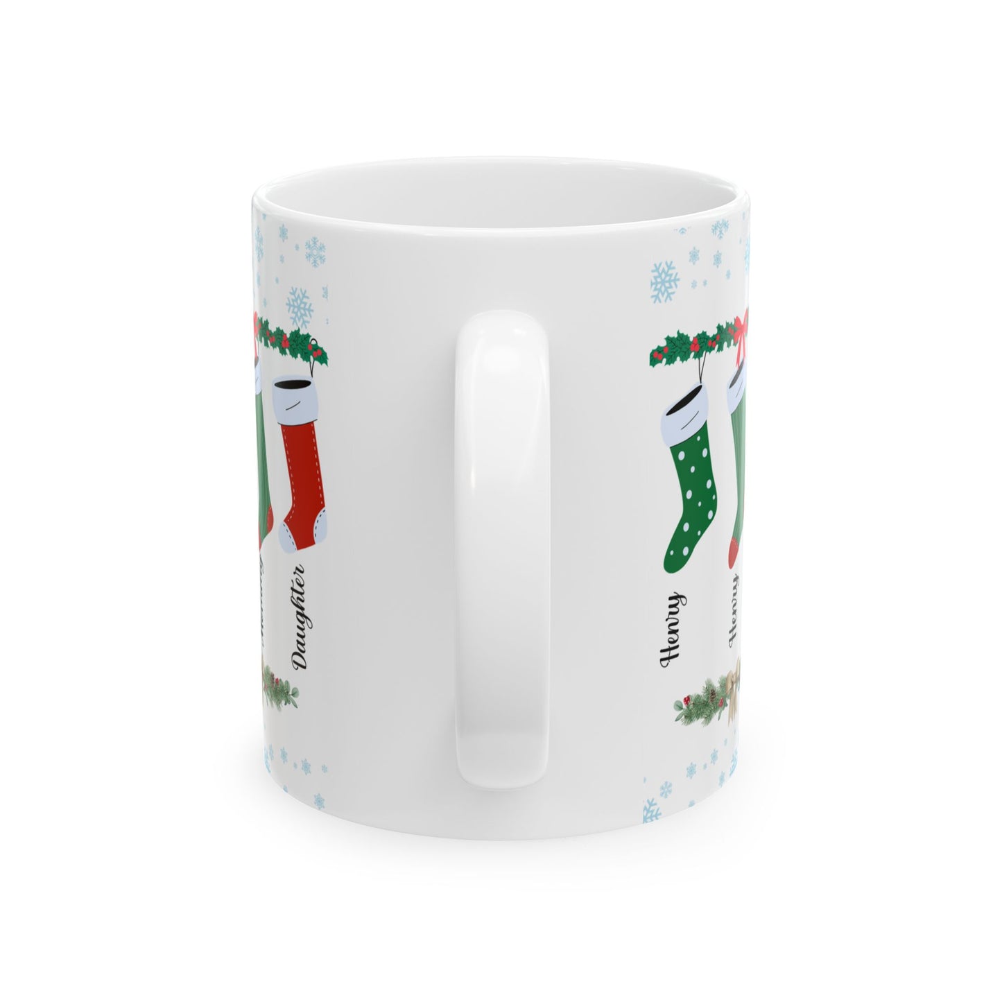 Christmas, Family Photo, Customizable - Ceramic Mug, (11oz, 15oz)