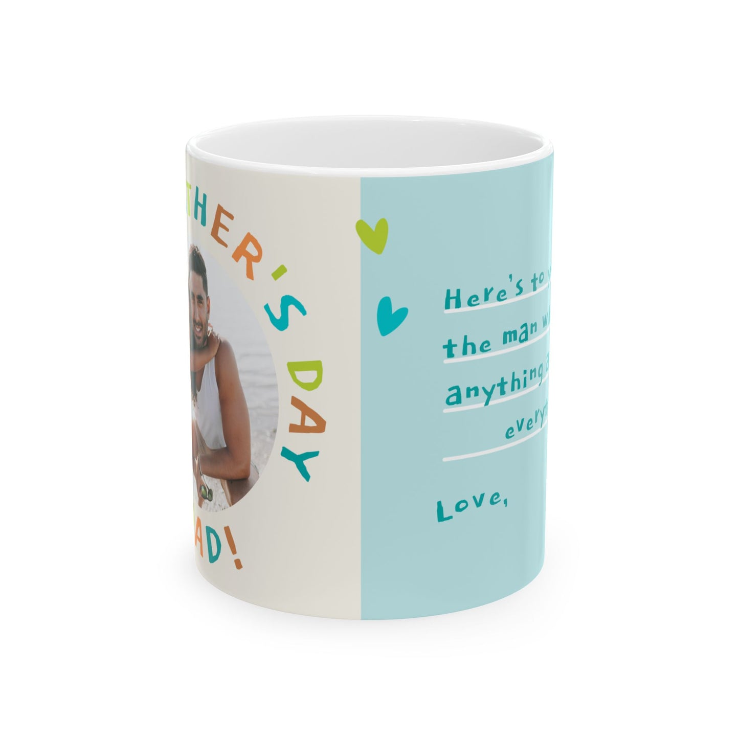Personalized Father's Day Mug, Gift for Dad, Custom Ceramic Cup for Him, Coffee Lover Present, Heartfelt Message - 14032