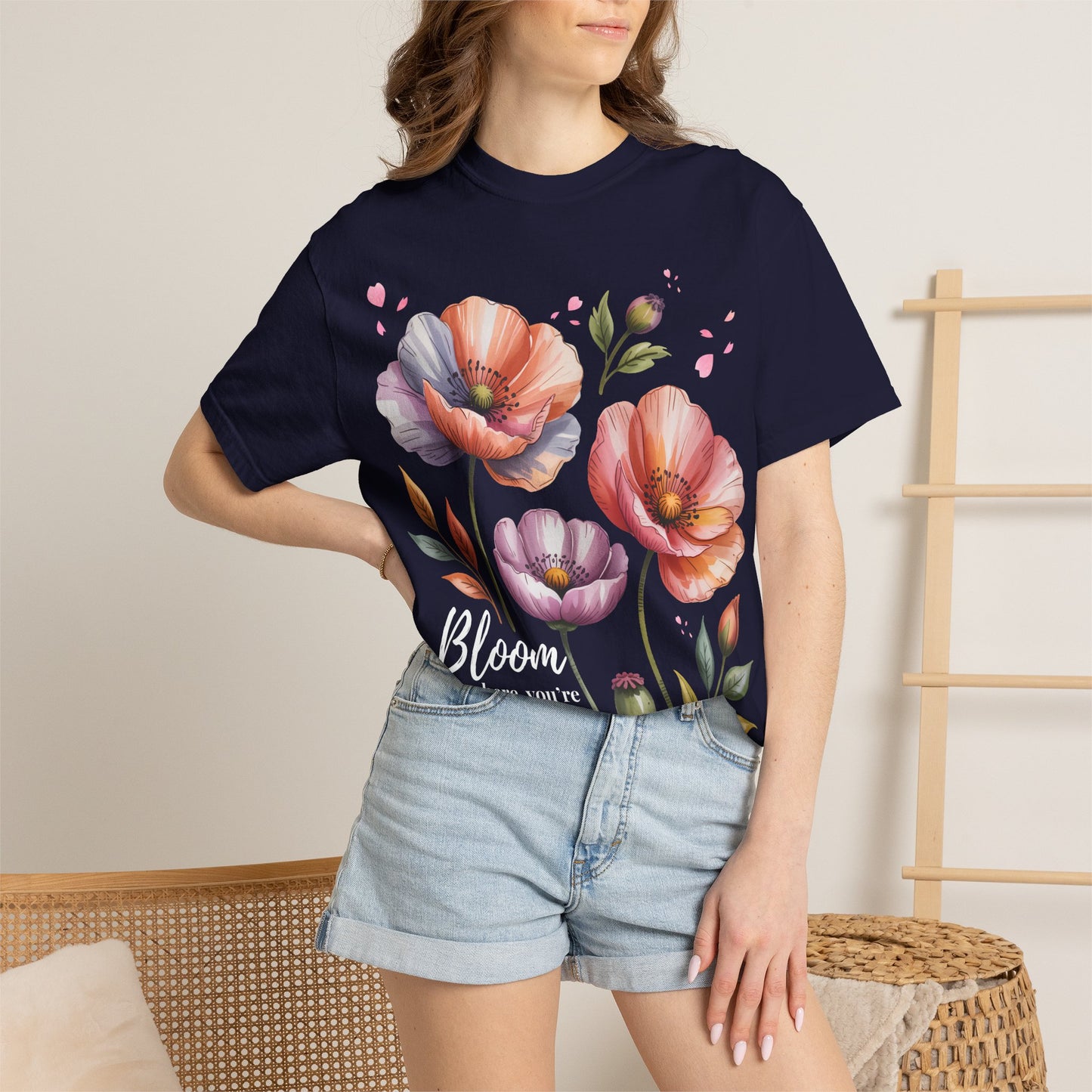 Bloom Where You’re Planted Poppy T-Shirt — Floral Mother’s Day Gift Tee - 14923