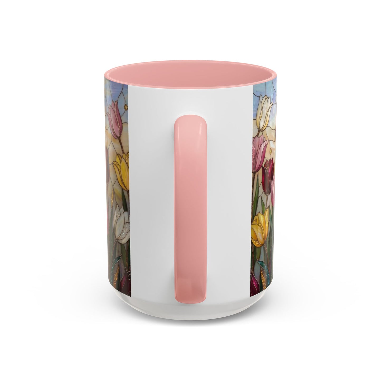 Tulip Stained Glass Accent Coffee Mug — Floral Spring Tea & Coffee Cup (11/15oz) - 14525