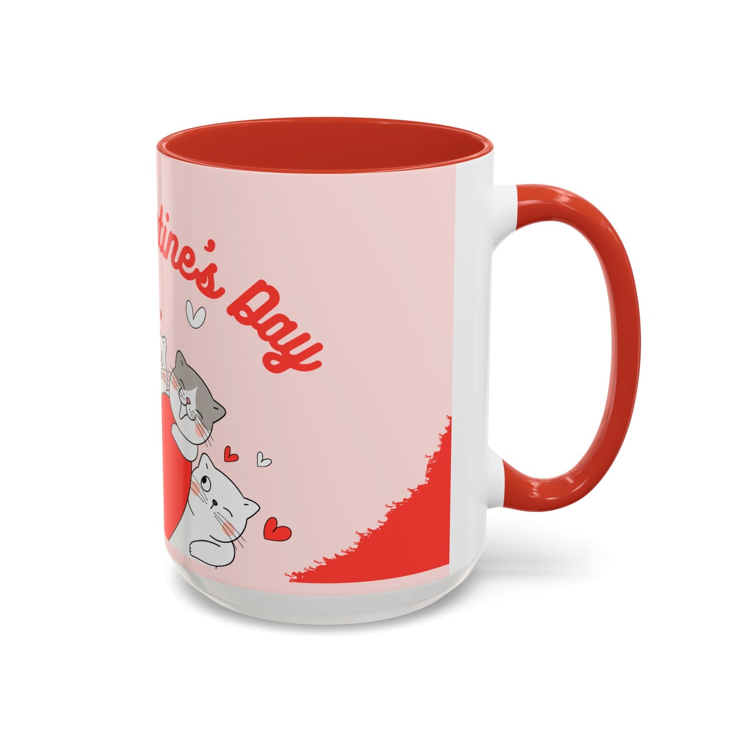 Cats, Happy Valentine's - Accent Coffee Mug (11, 15oz) - 11124