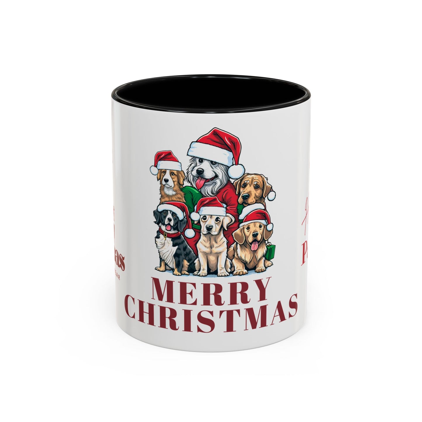 Dogs, Merry Christmas - Accent Coffee Mug (11, 15oz)