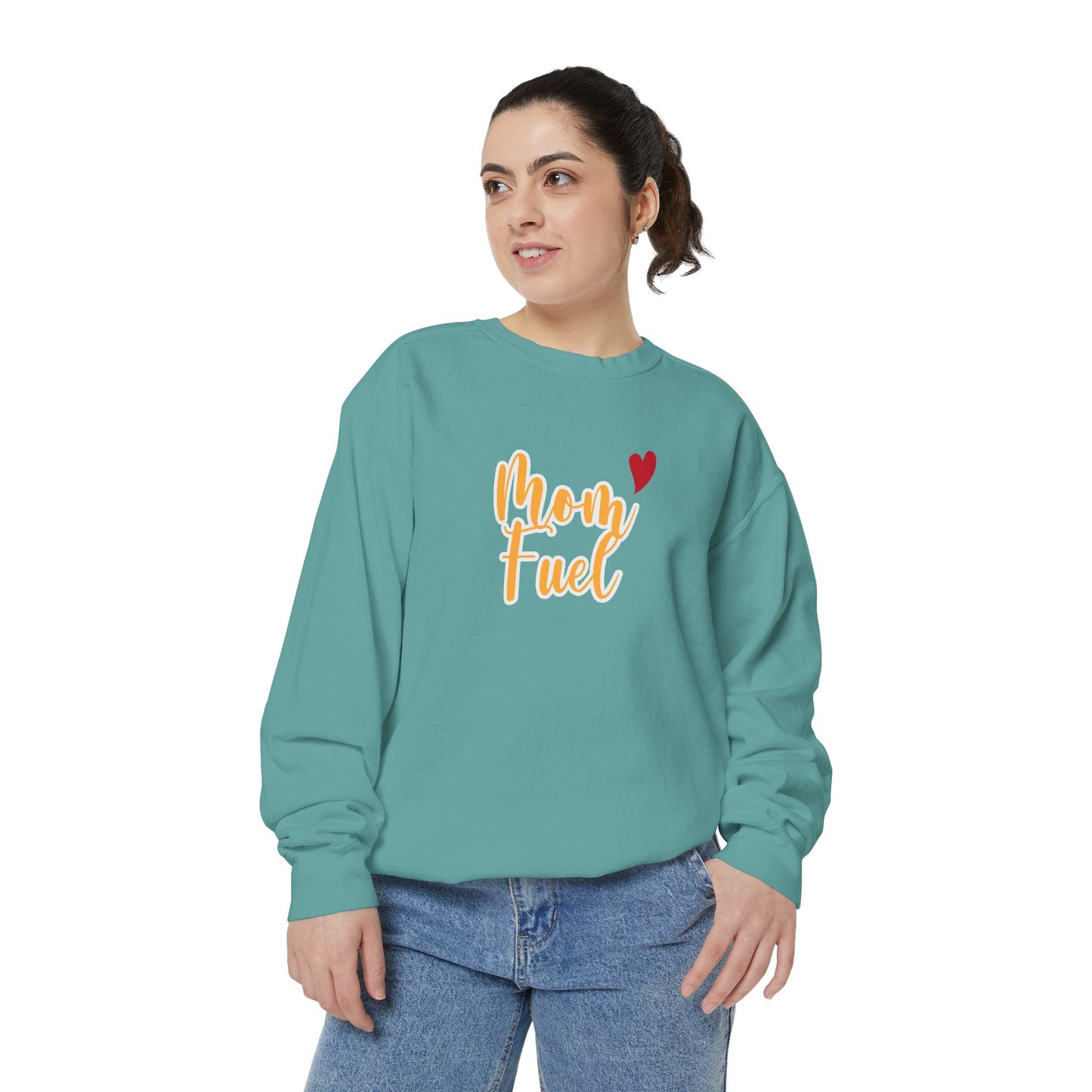 Mom Fuel Sweatshirt - Cozy Unisex Garment-Dyed Top for Moms - 11834