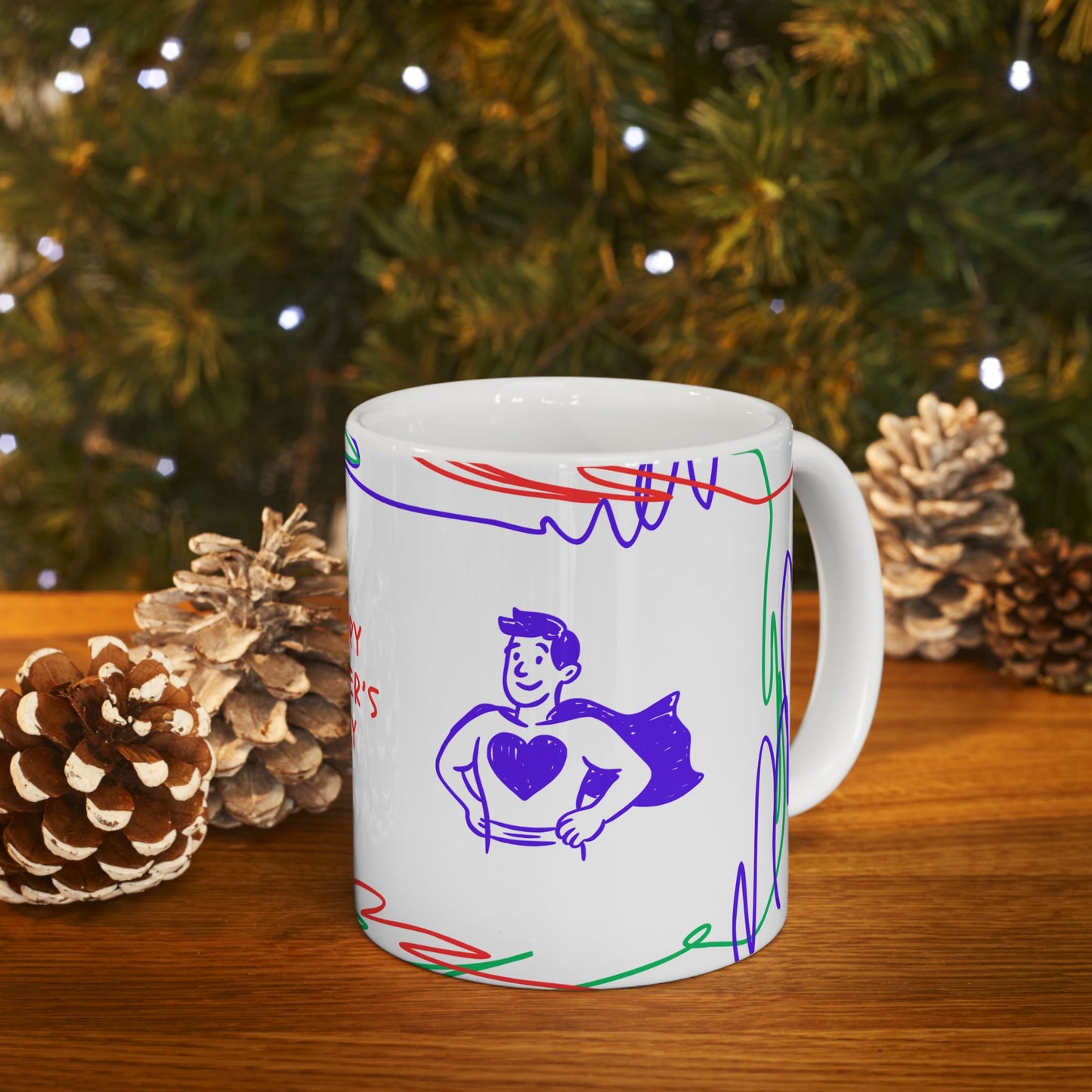 Happy Father's Day Ceramic Mug - Colorful Design for Dad | 11oz and 15oz - 12895