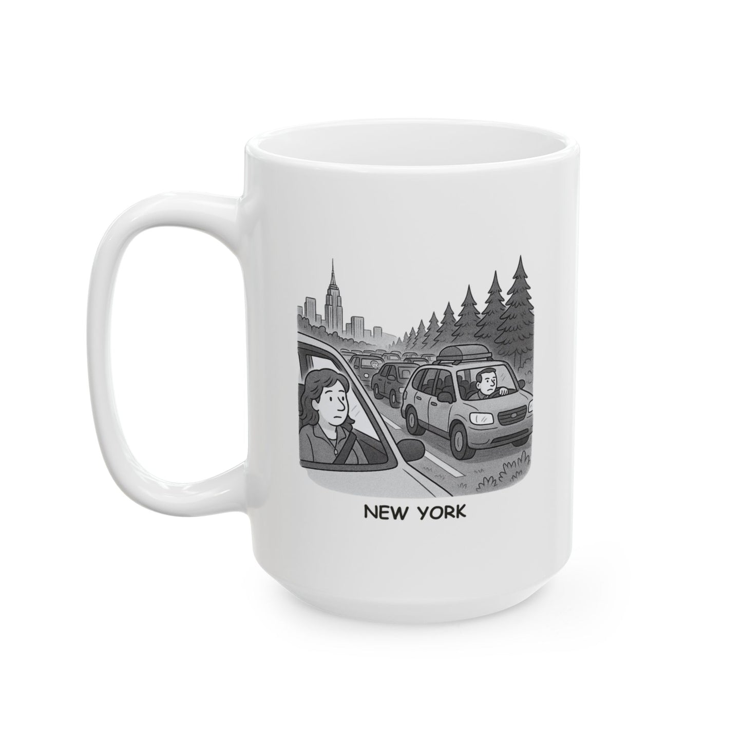 "New York: Where ‘getting away from it all’ means leaving the city… and even then, it’s crowded." Ceramic Mug – 11oz & 15oz – 12847