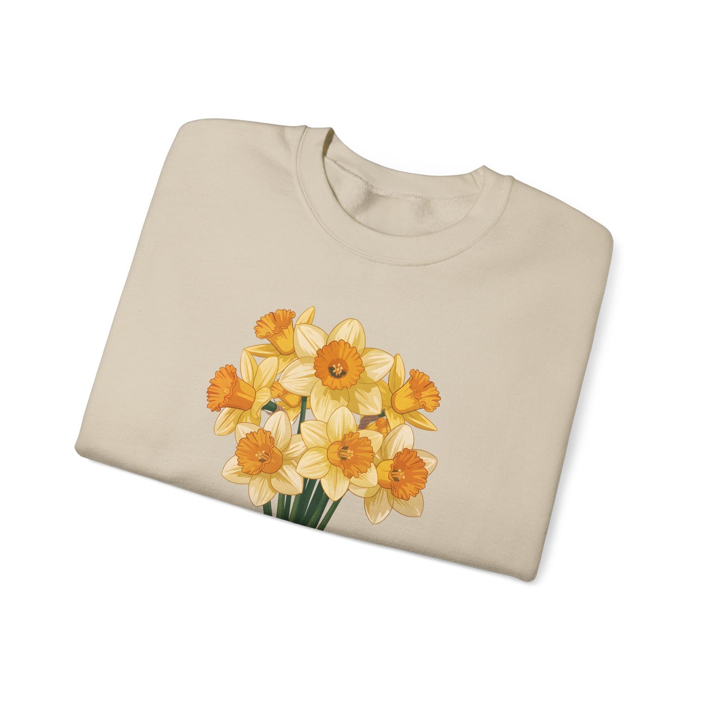March Birth Flower Daffodil Bouquet Sweatshirt – Floral Birthday Gift Crewneck - 14823