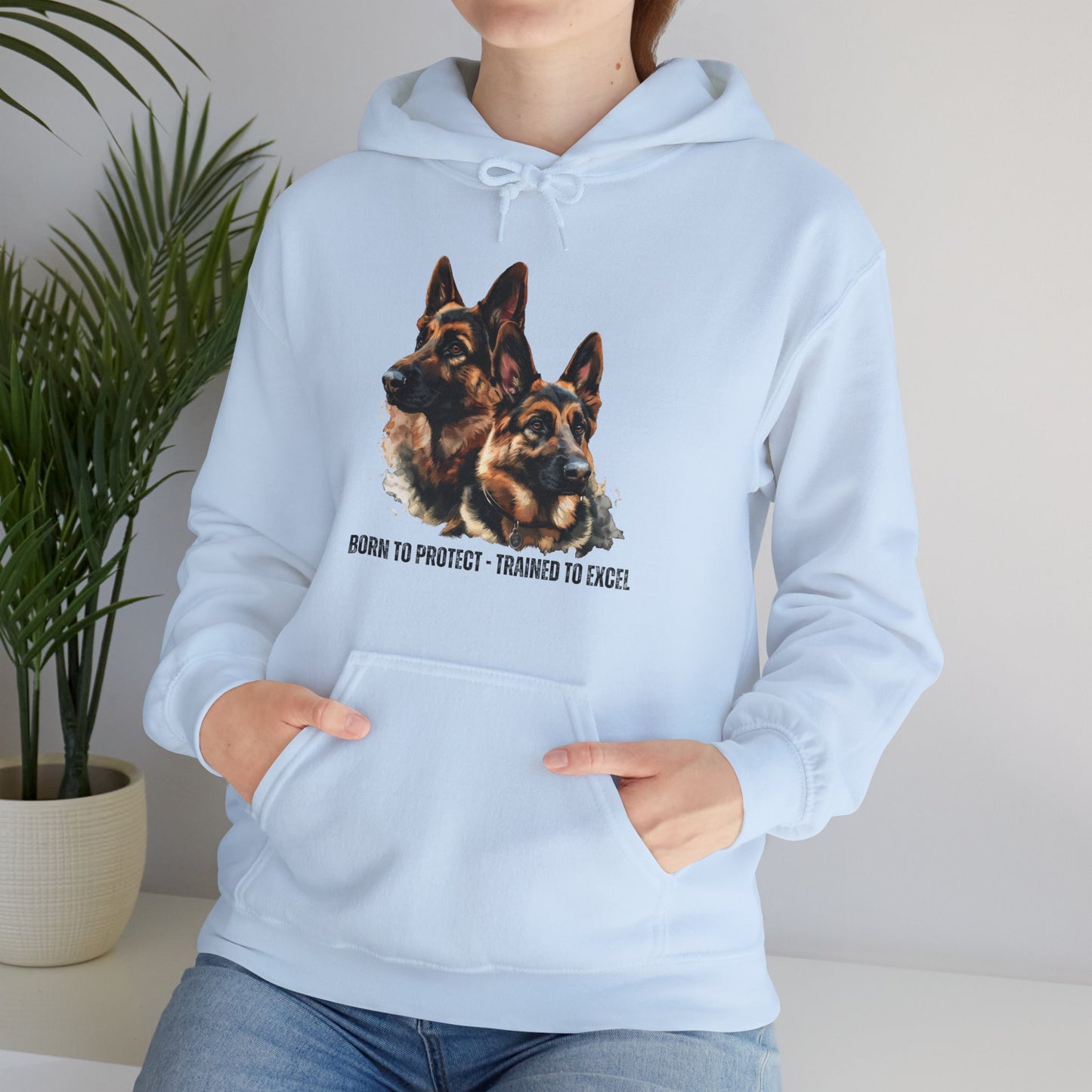 German Shepherds: Born to Protect - Unisex Heavy Blend™ Hooded Sweatshirt