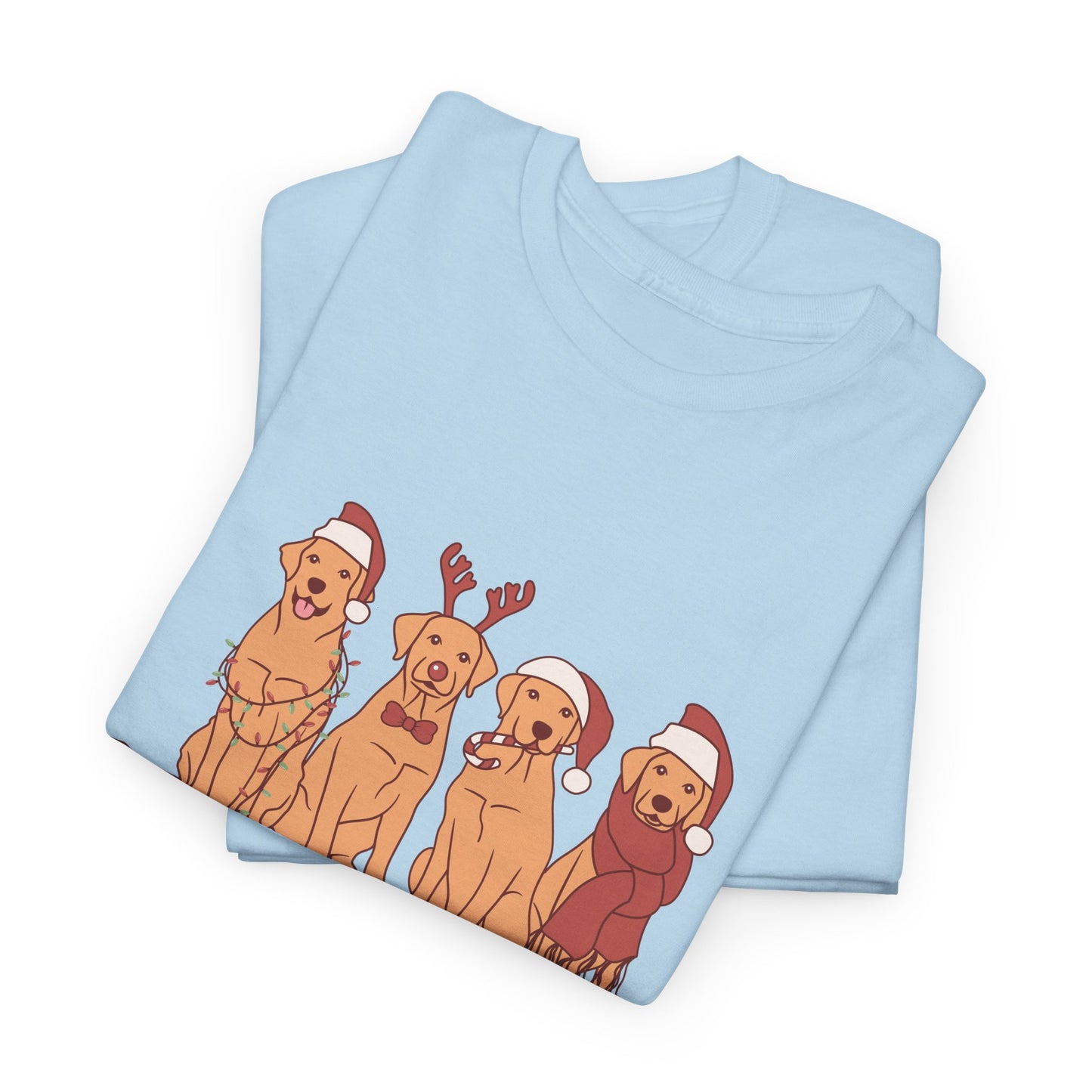 Golden Retrievers, Merry Christmas - Unisex Heavy Cotton Tee - 10282