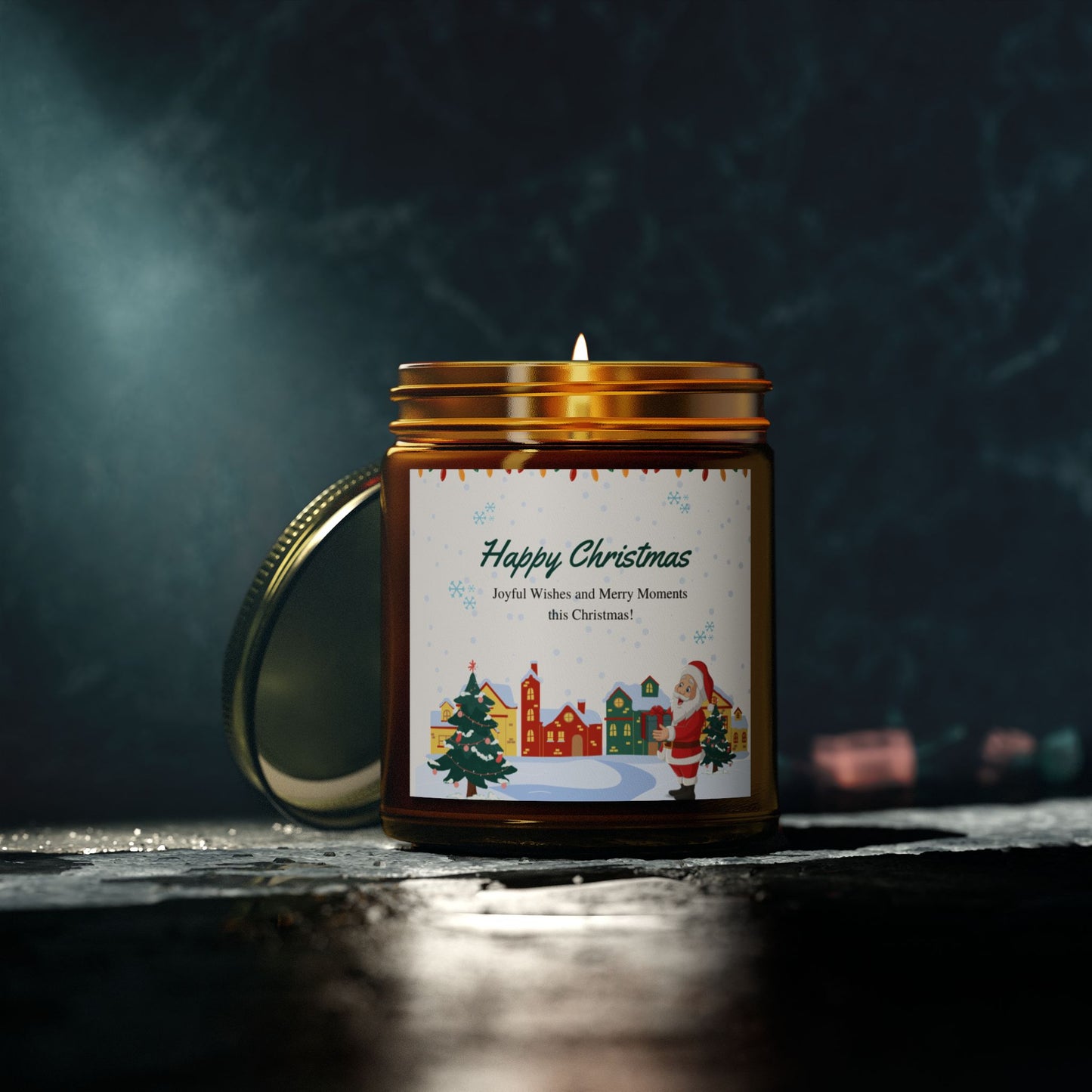 Merry Christmas - Scented Candles, Coconut Apricot Wax (4oz, 9oz)