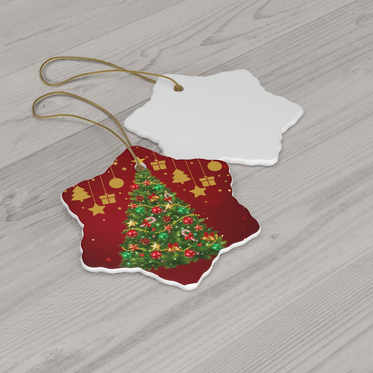 Holiday Evergreen - Ceramic Ornament, 4 Shapes