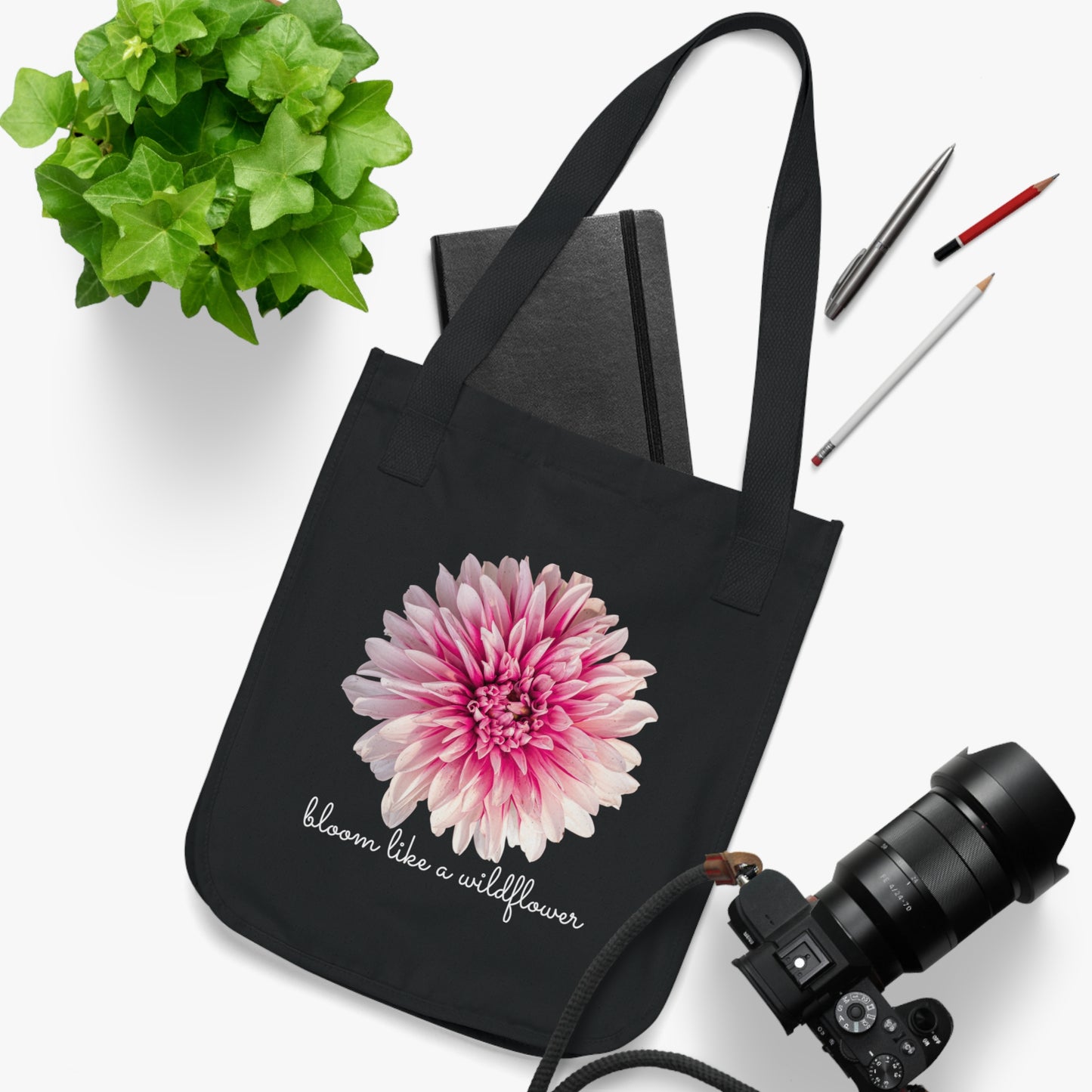 Bloom Like A Wildflower - Organic Canvas Tote Bag - 10165