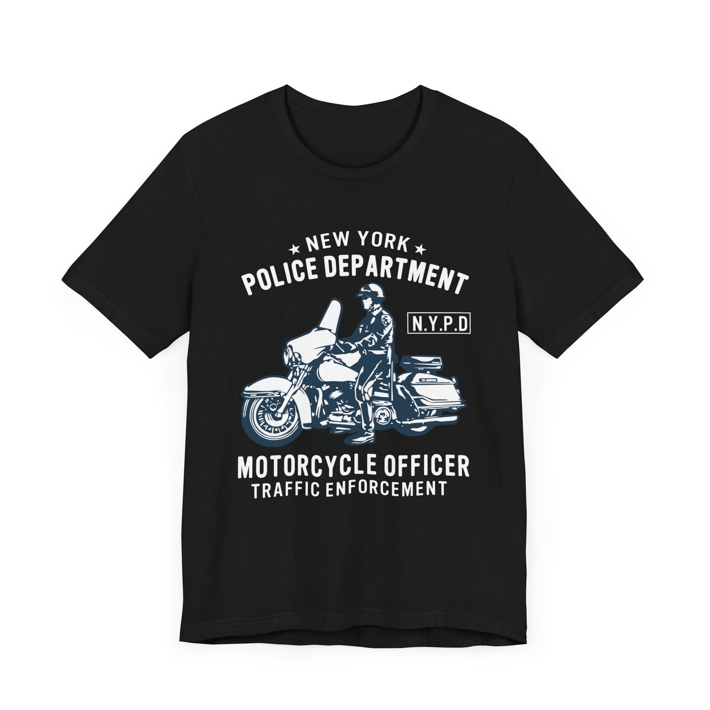 NY Police Department, Motorcycle Officer - Unisex Jersey Short Sleeve Tee - 13252