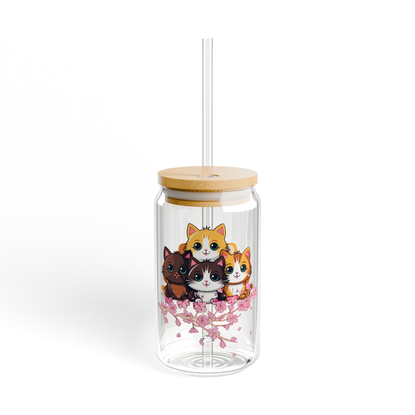 Kittens: Little Bundles of Joy,  Customizable - Sipper Glass, 16oz