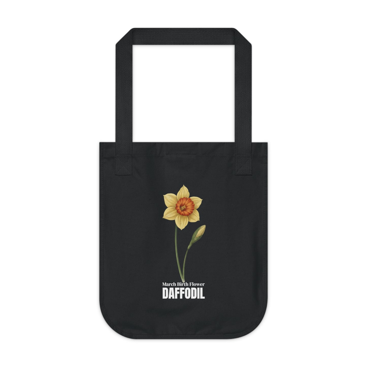 March Birth Flower Tote Bag – Daffodil Botanical Canvas Bag, March Birthday Gift for Her - 14796