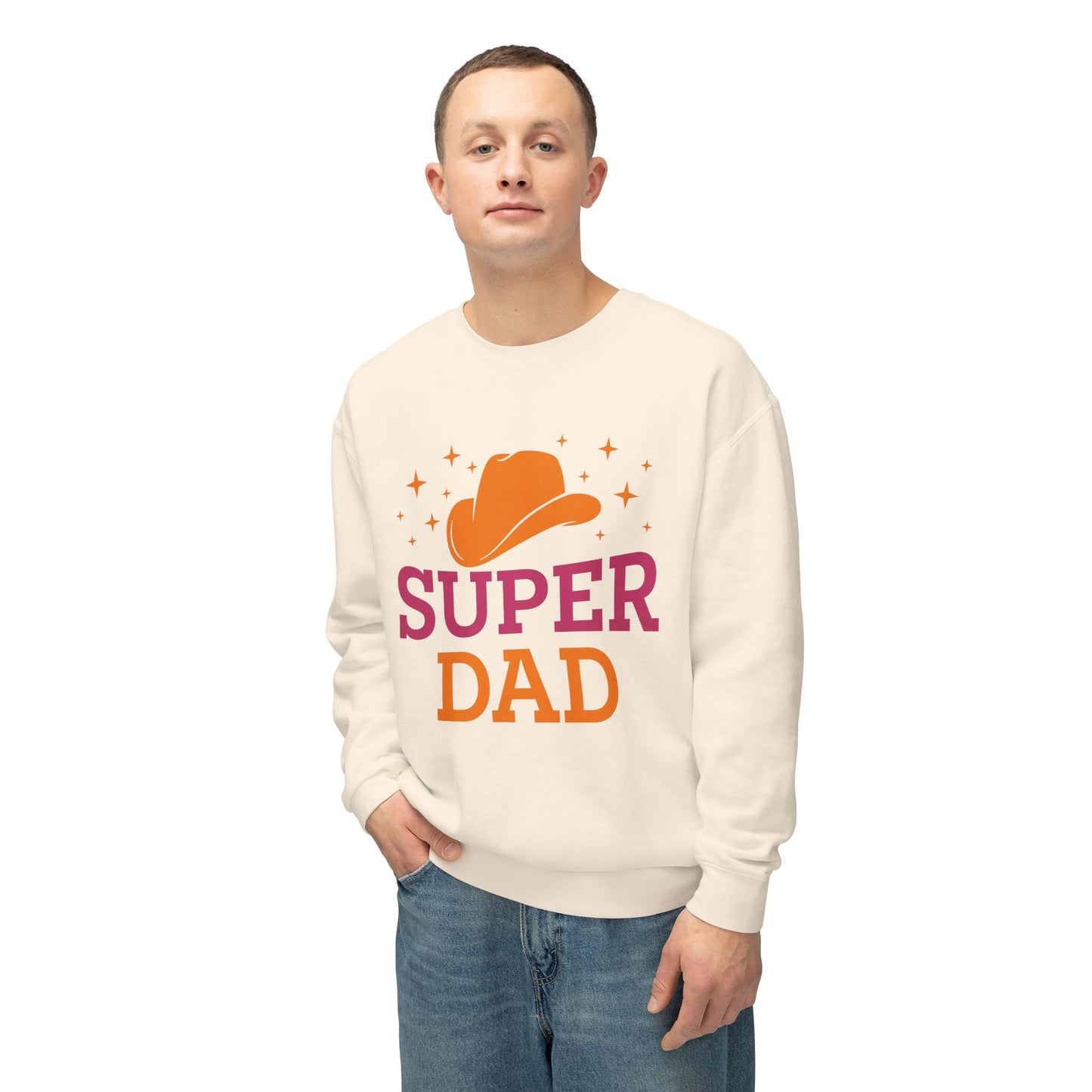 Super Dad Unisex Lightweight Crewneck Sweatshirt | Perfect Gift for Father's Day - 12907