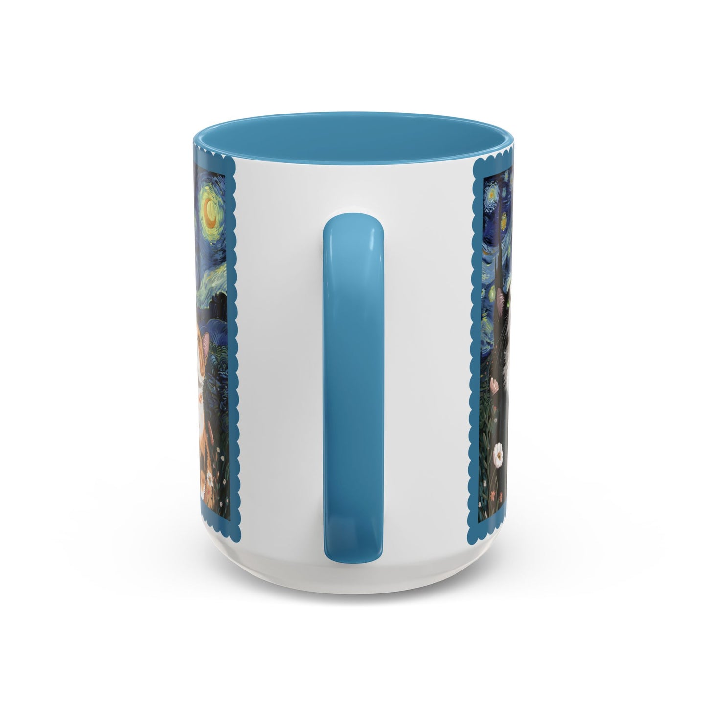 Van Gogh Inspired Cats Art Mug – Personalized Valentine’s Gift with Custom Names & Established Year (11oz / 15oz)  - 14767