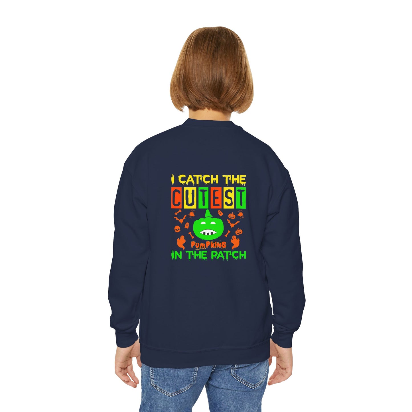 I Catch The Cutest Pumpkins In The Patch  - Youth Crewneck Sweatshirt