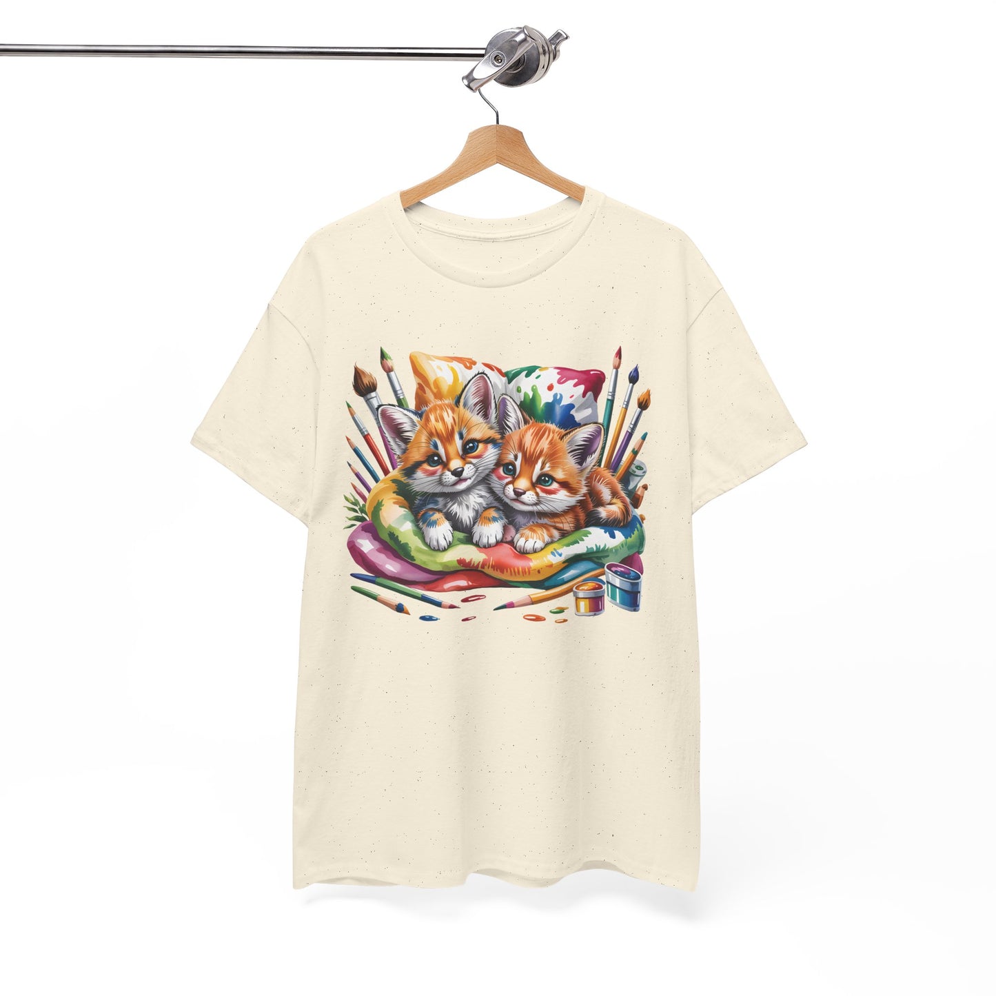 Artist Kittens T-Shirt — Cute Painting Cats Graphic Tee, Cat Lover Gift - 14866
