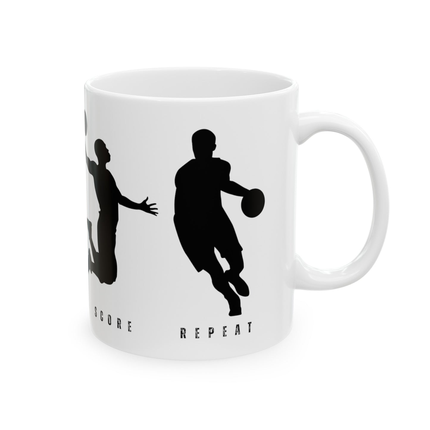 Dribble Shoot Score Repeat Mug | Basketball Lovers