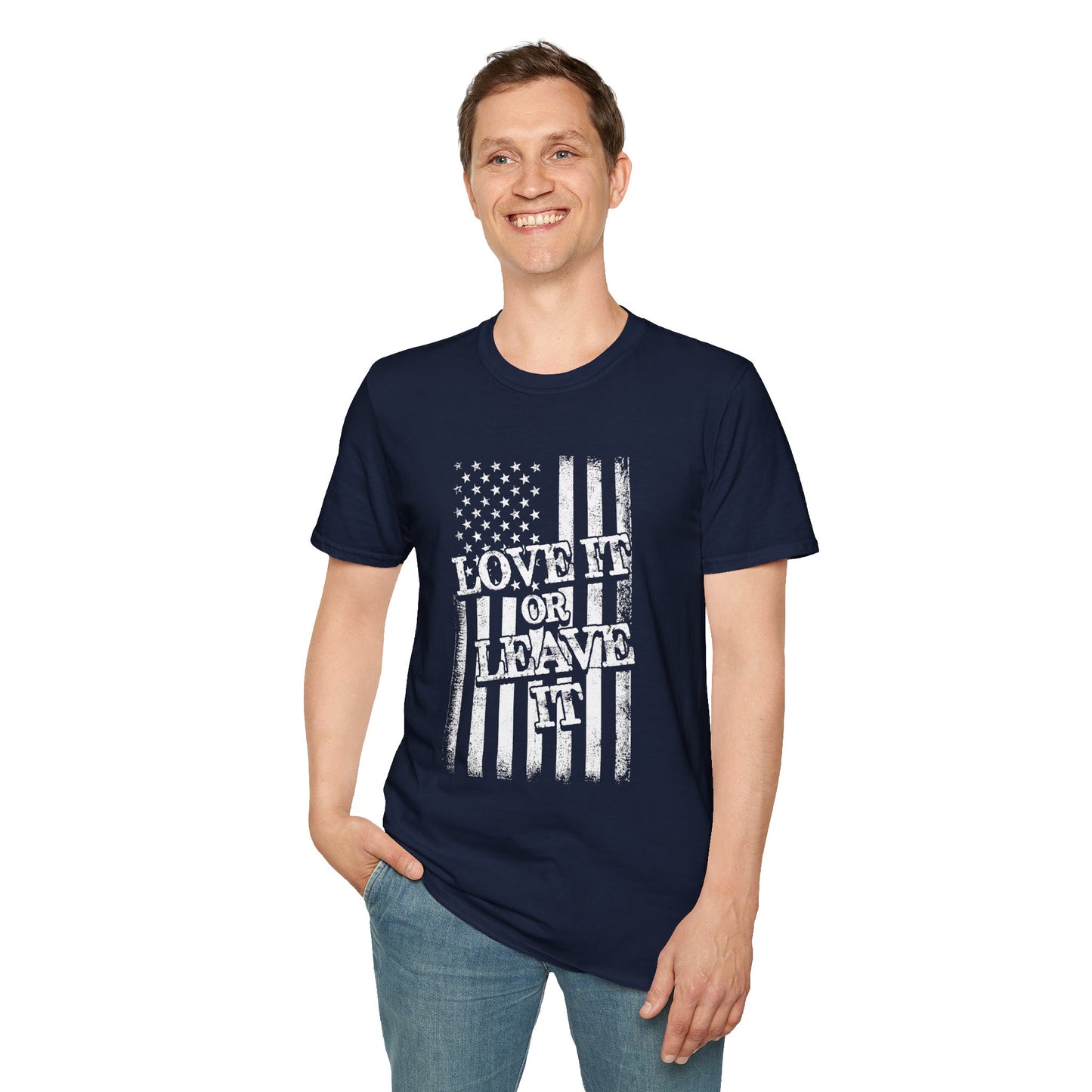 Patriotic T-Shirt: Love It or Leave It, Unisex Tee for Independence Day, Casual Wear, Gift for Veterans, Everyday Comfort - 13520