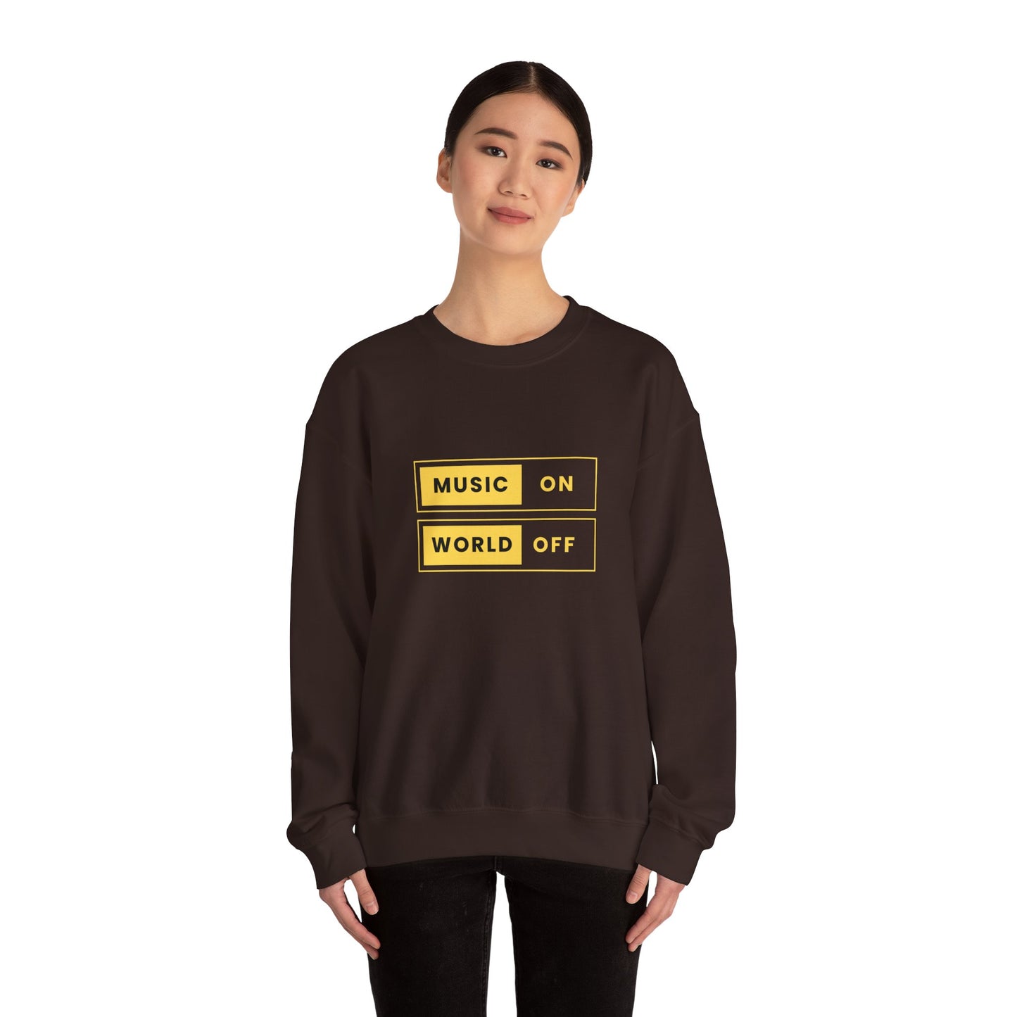 Music On, World Off - Unisex Heavy Blend™ Crewneck Sweatshirt - 10603