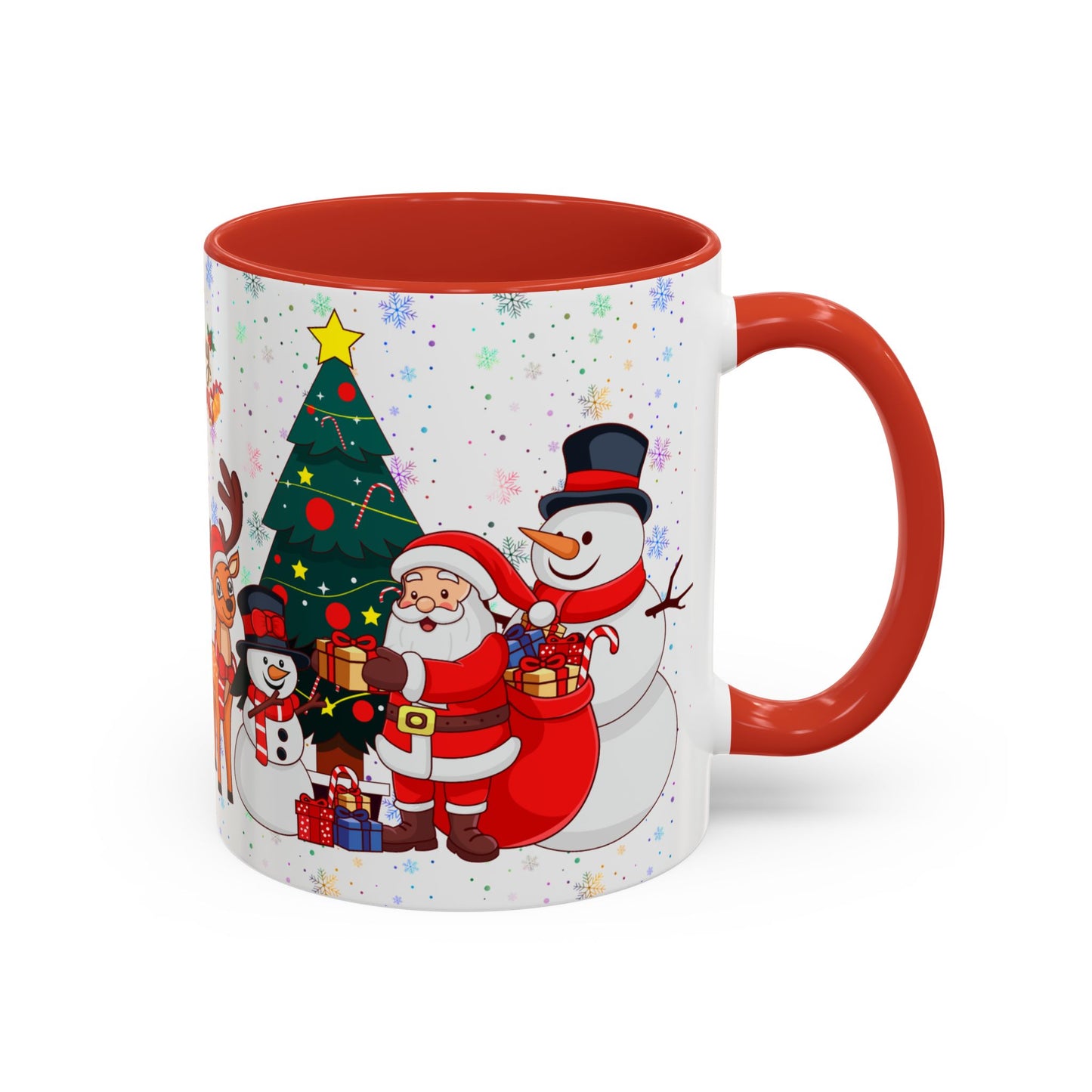 Christmas Party, Santa, Snowman, Reindeer - Accent Coffee Mug (11, 15oz) - 10426